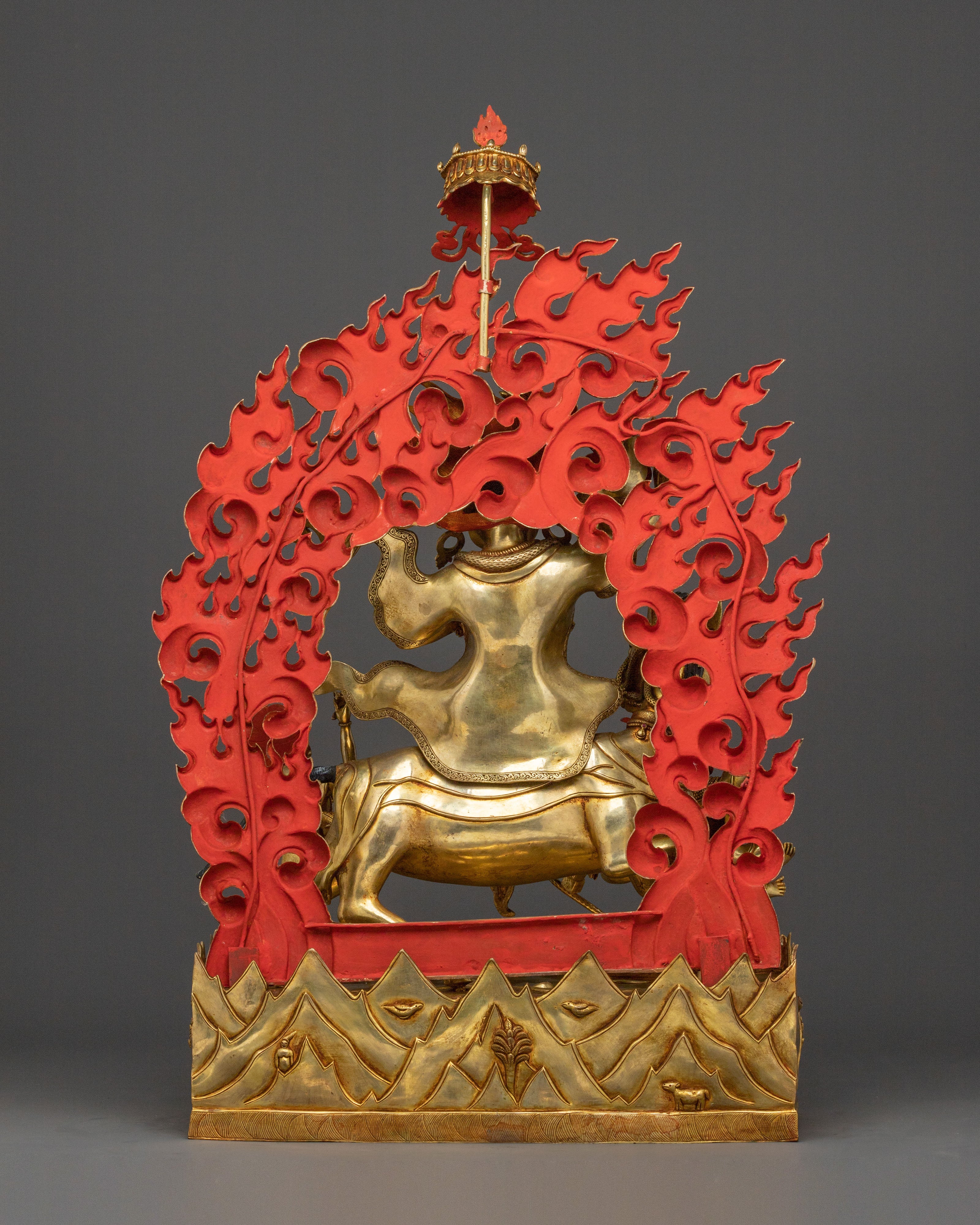 Palden Lhamo Wrathful Figure: Masterfully Gilded Protector