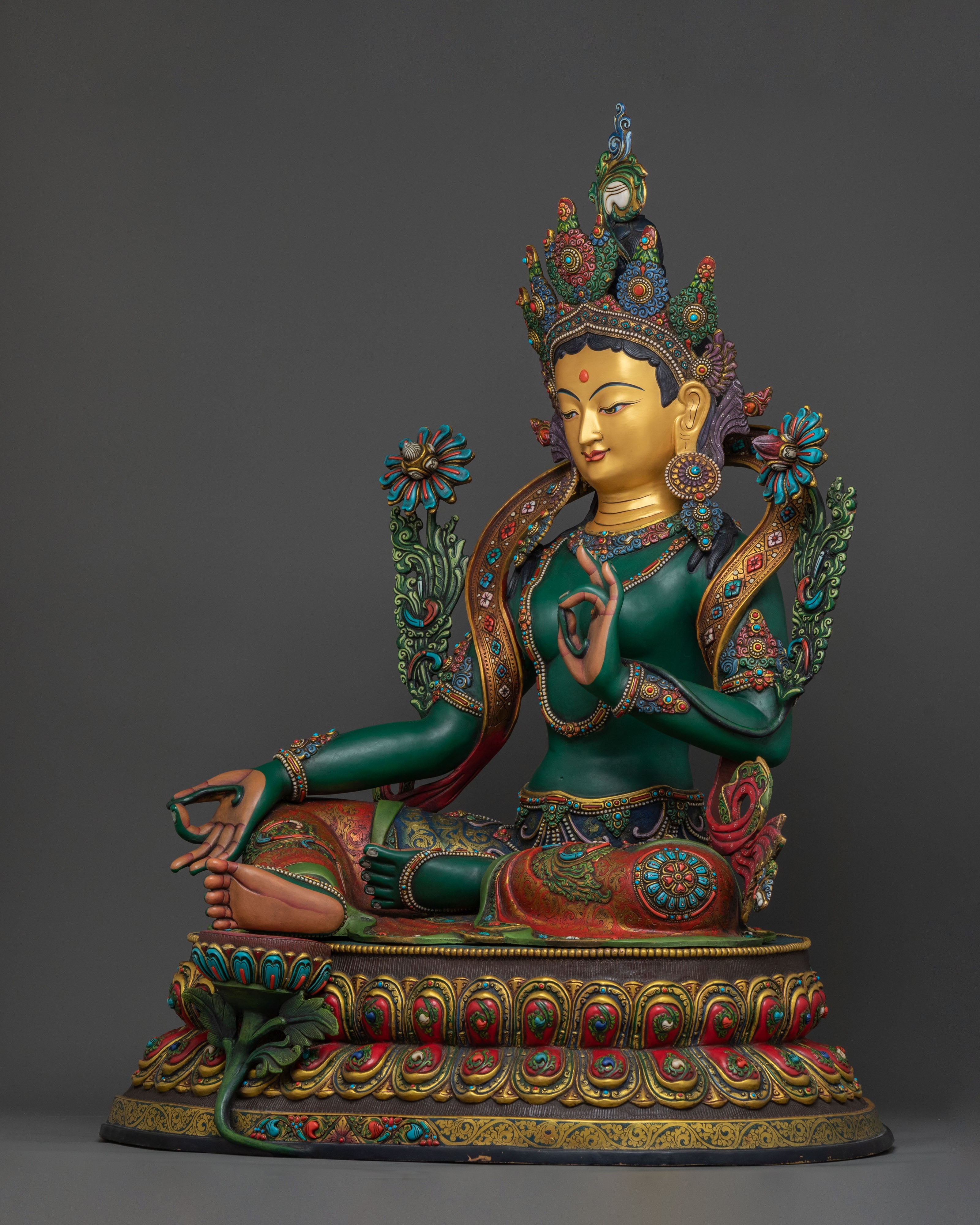 Protection Sculpture of Green Tara | Swift Liberator and Compassionate Goddess