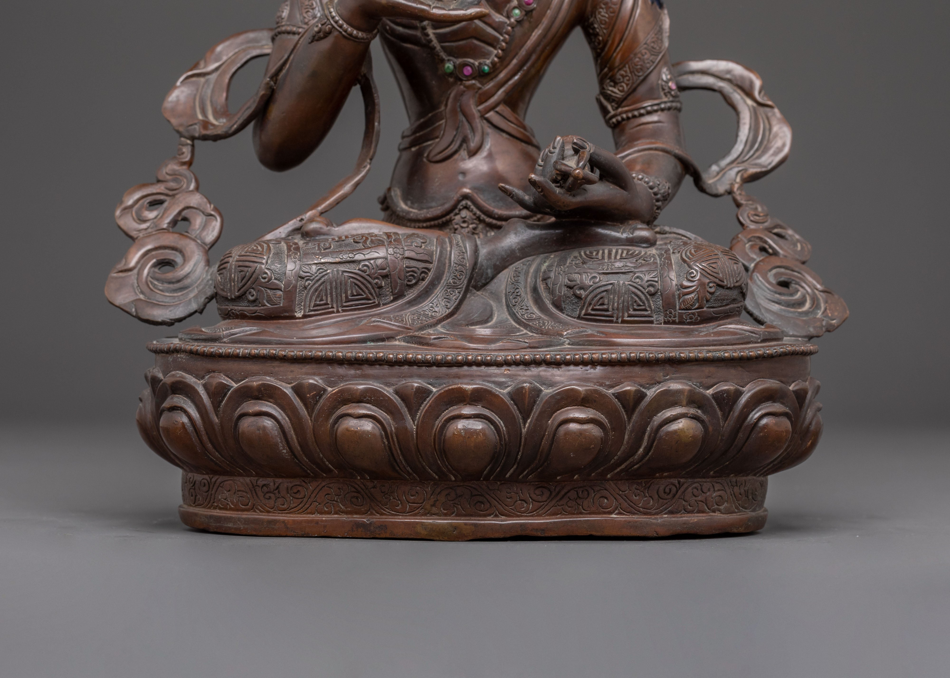 Handmade Vajrasattva Oxidized Copper Statue – Purification Artistry