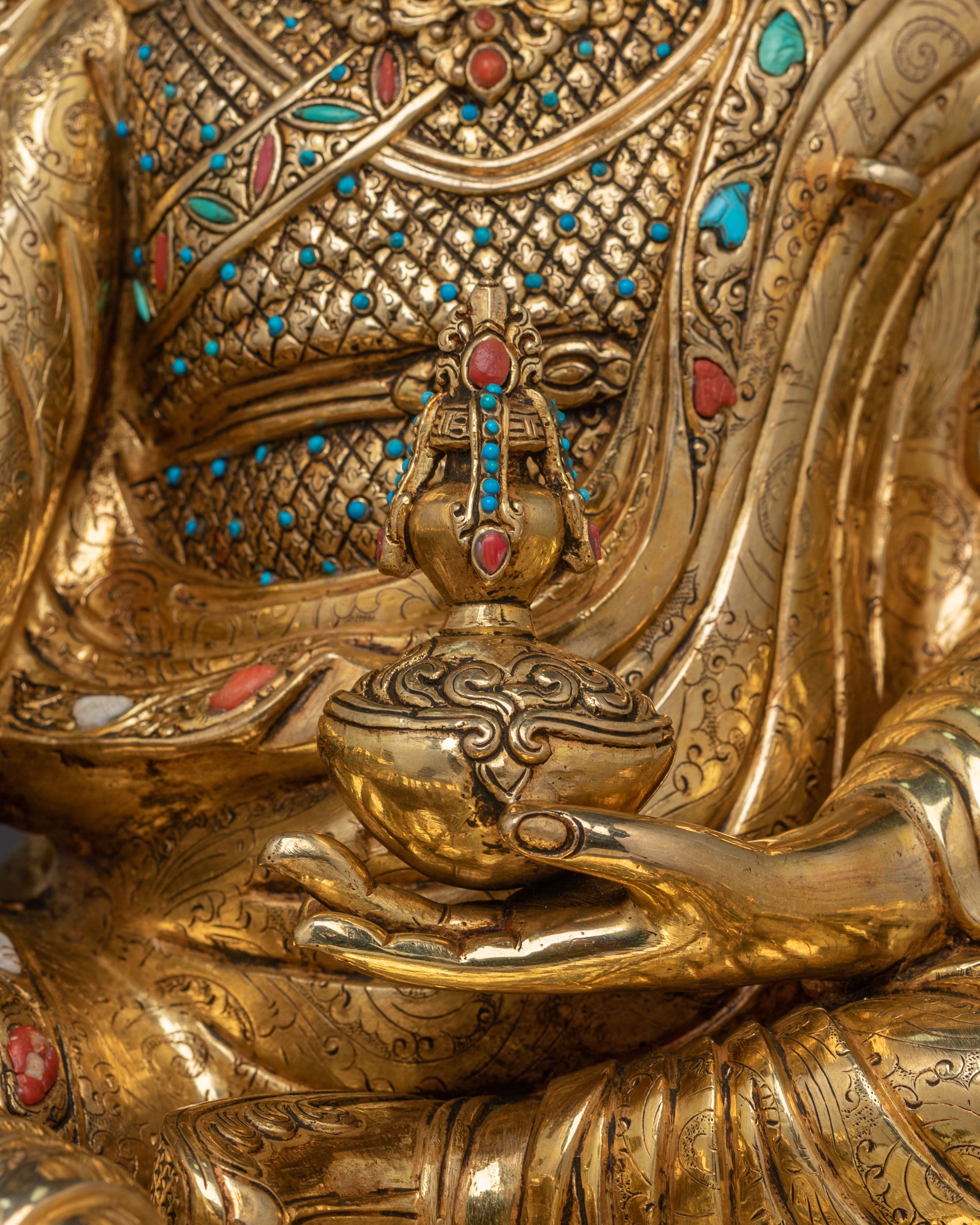 Sacred Enlightened Padmasambhava Guru Statue for Spiritual Altars