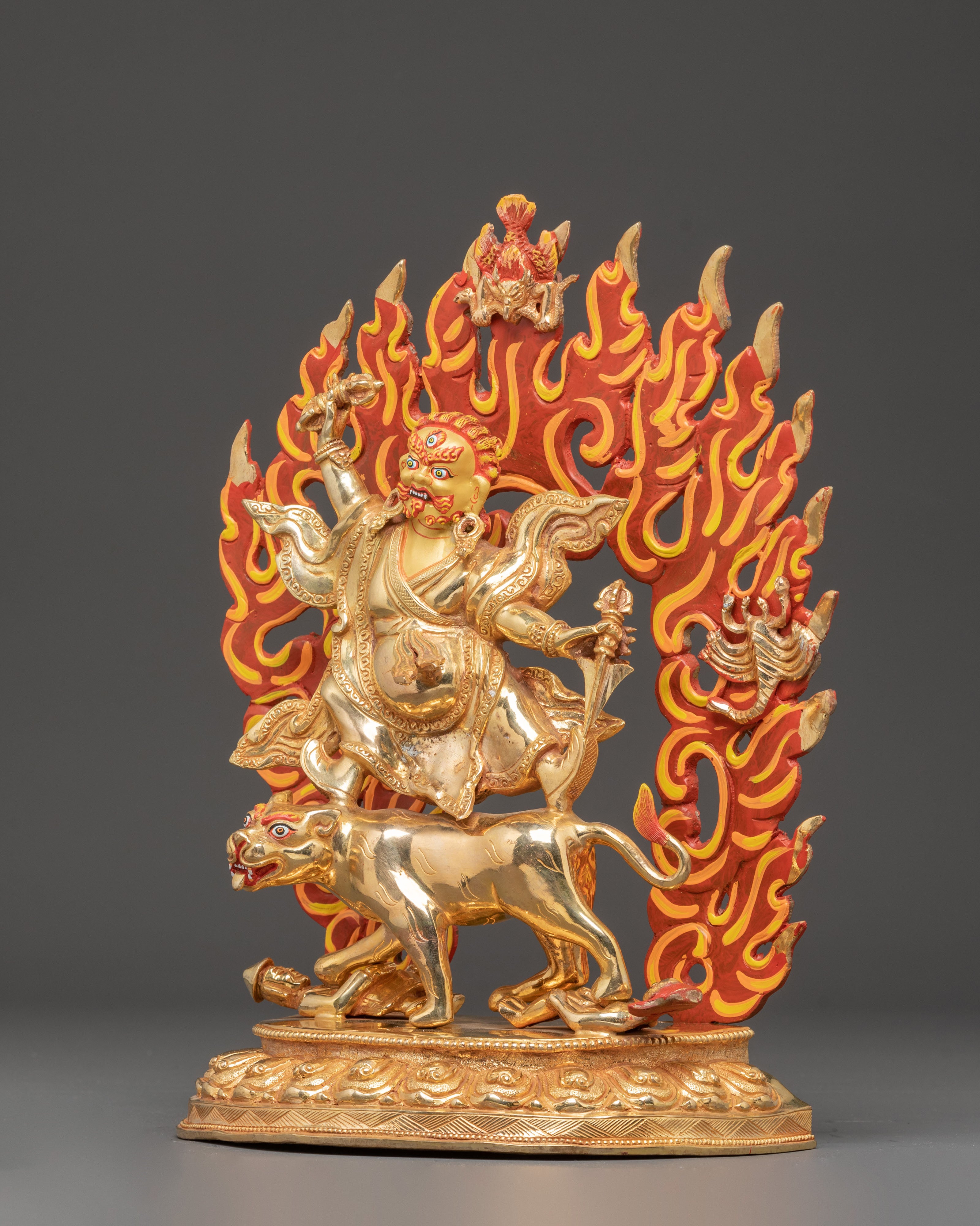 Handcrafted Dorje Drolo Golden Statue | Wrathful Manifestation of Padmasambhava