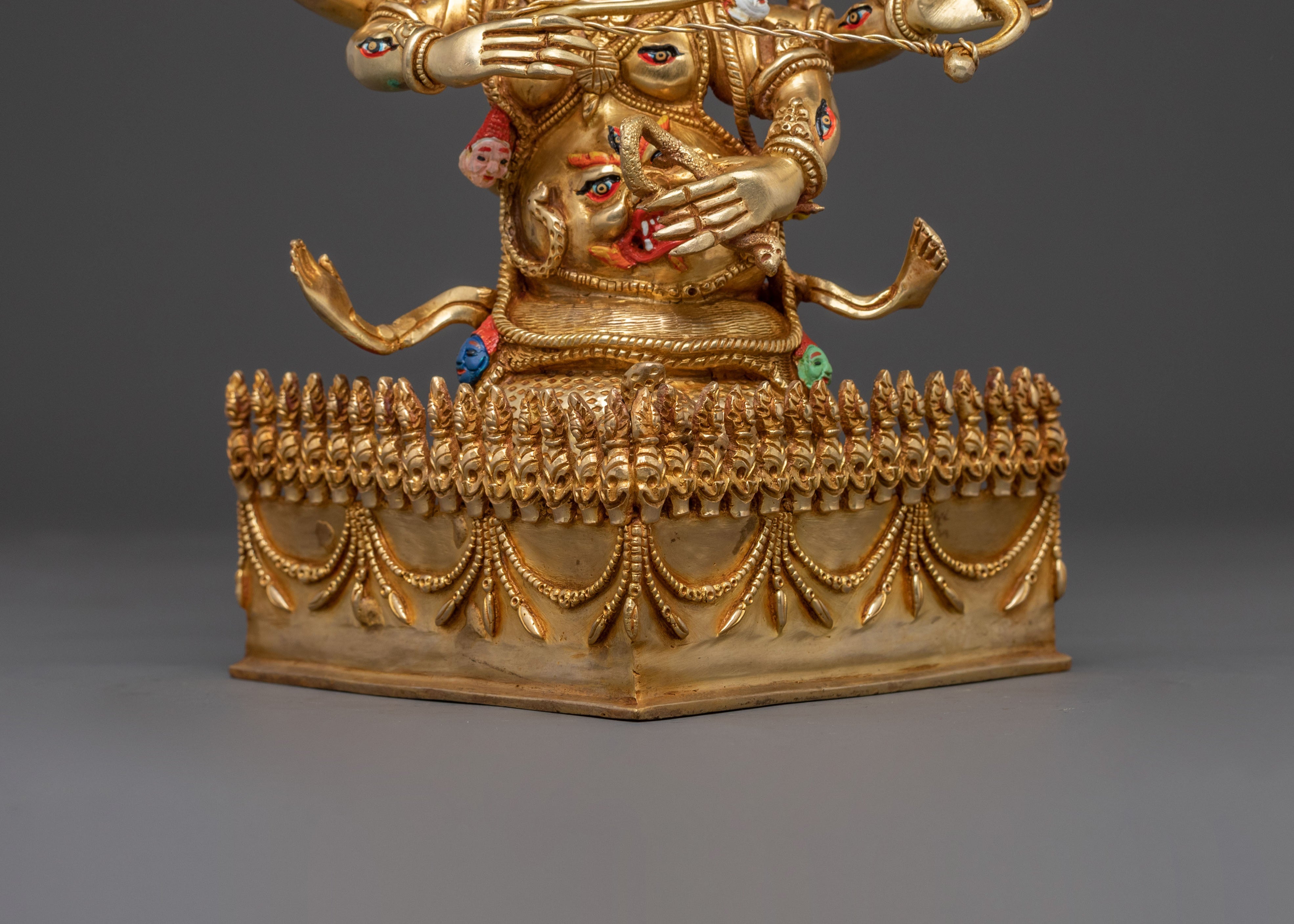 Rahula Wrathful Statue: Fierce Tantric Protector Deity