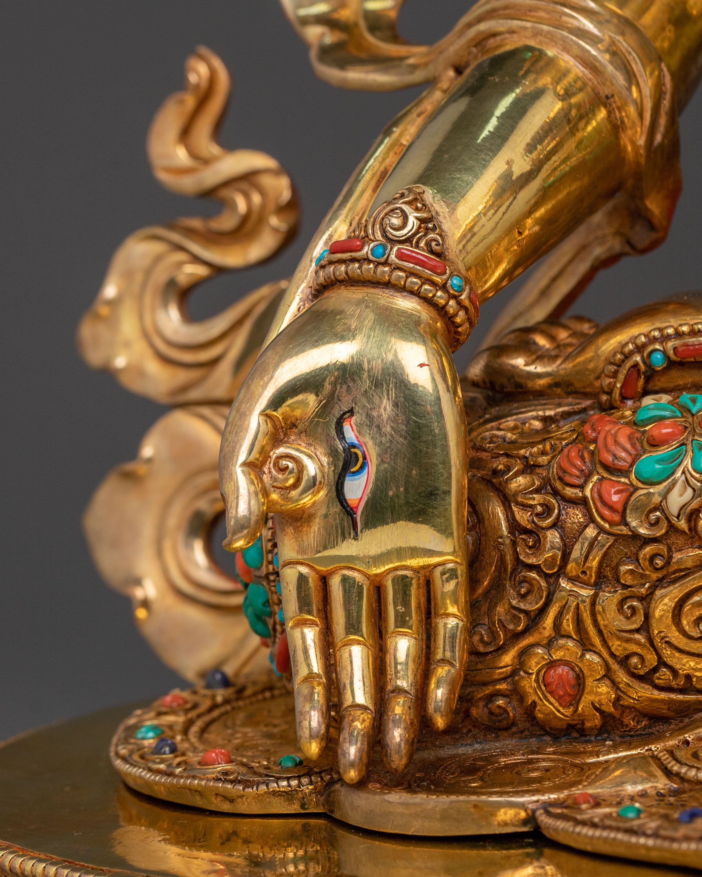 White Tara Blessing Statue | 24K Gold Gilded Figure