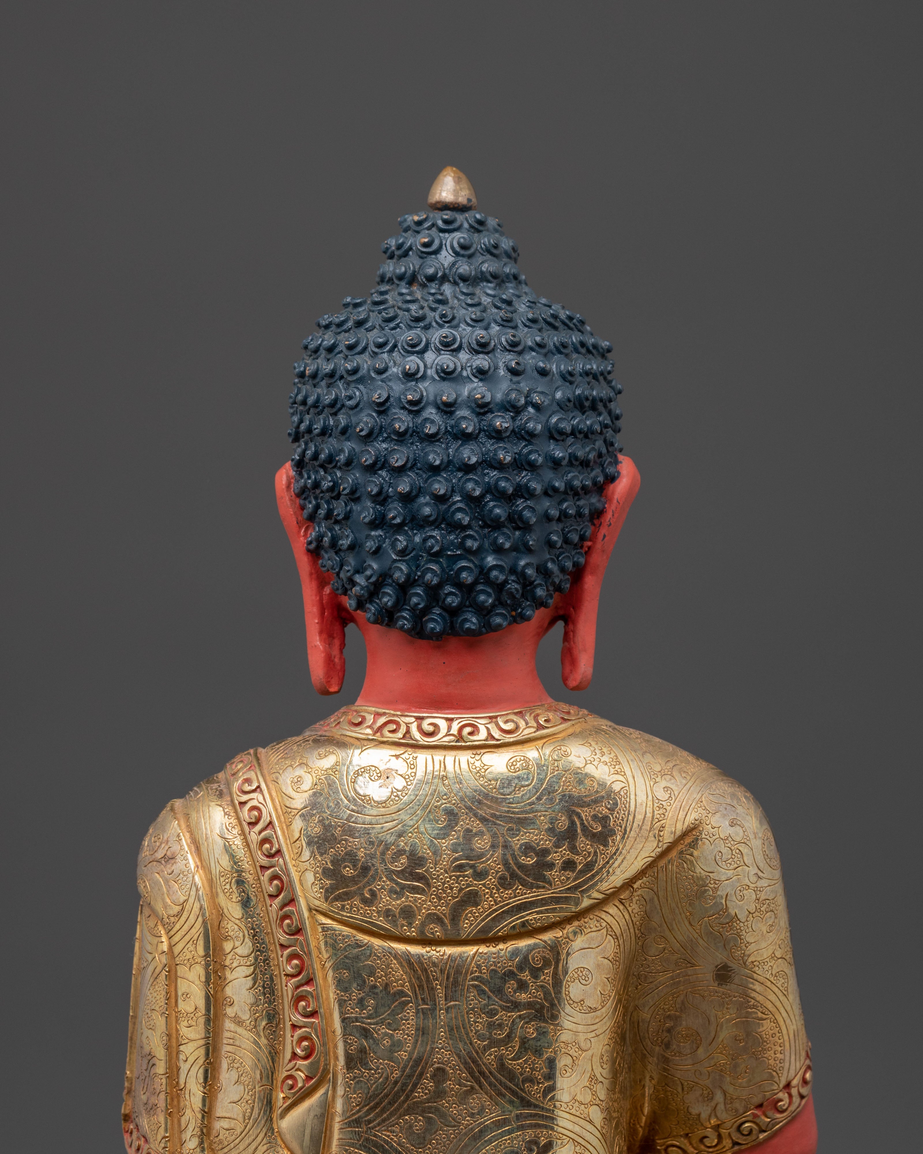 Handcrafted Copper Statue of Amitabha Buddha: Serene Devotional Art