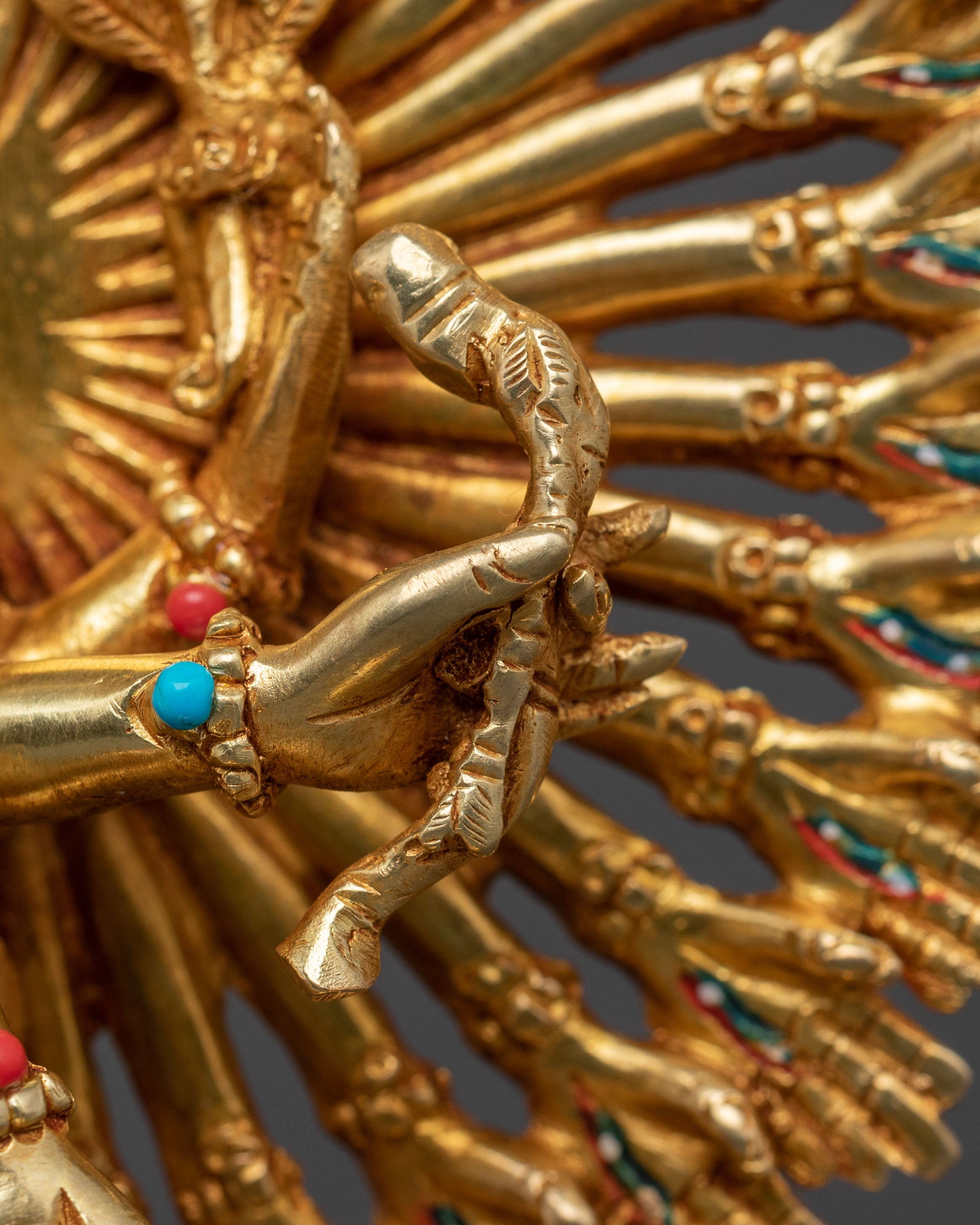 1000 Armed Chenrezig Statue | 24K Gold Gilded Icon