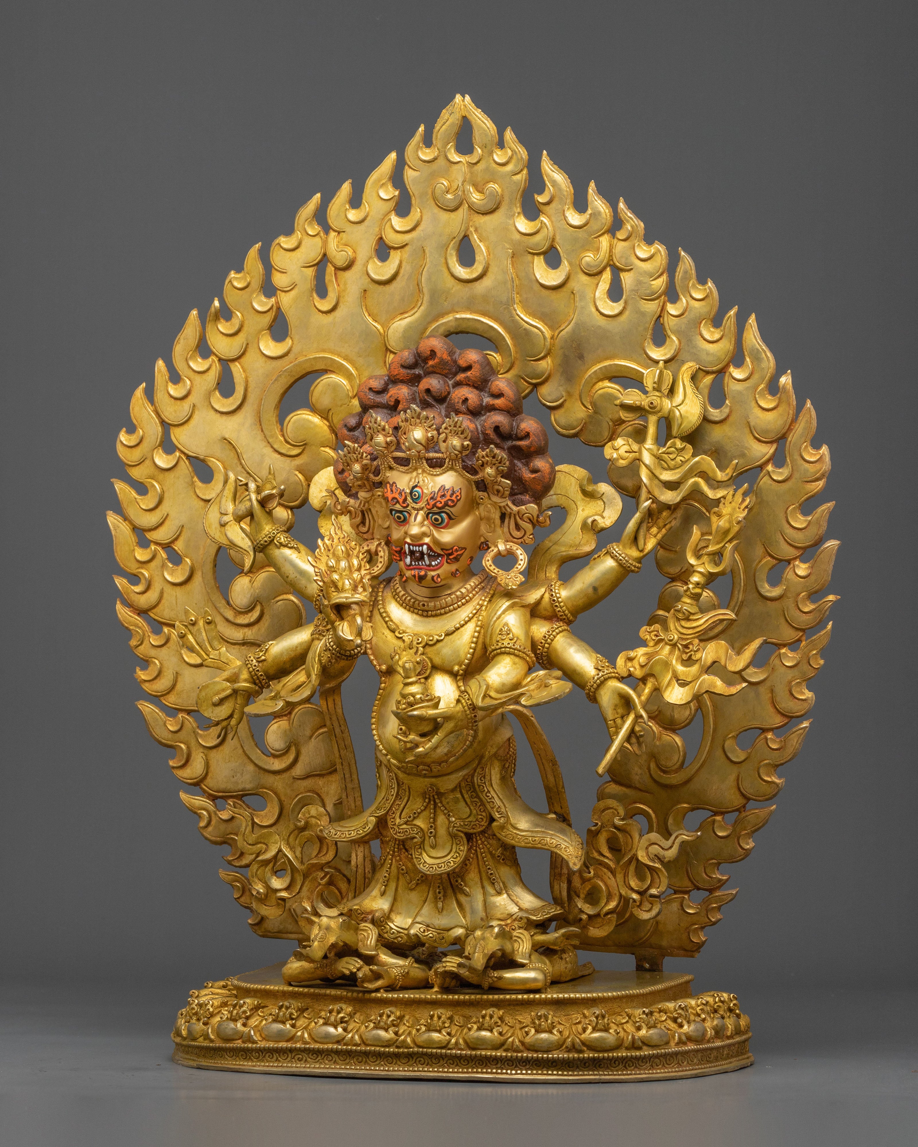 White Mahakala Sculpture | Tibetan Buddhist Protector
