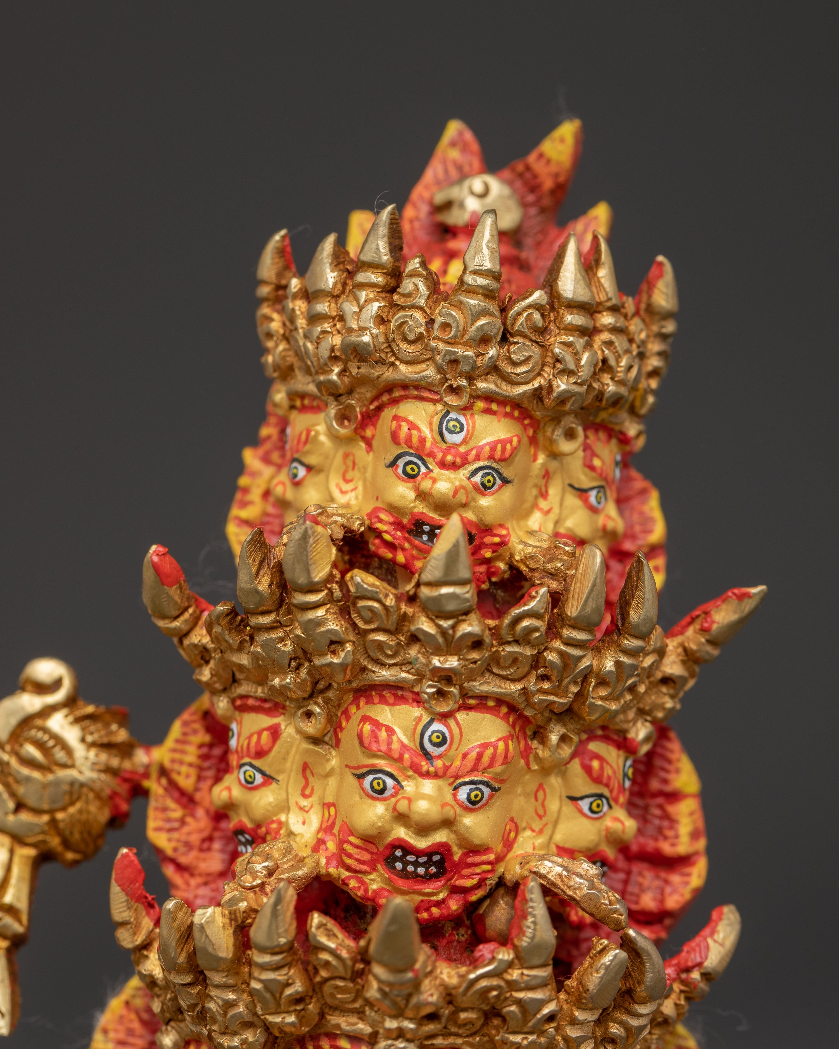 Three Tibetan Protector Deities Statue Set | Rahula, Dorje Legpa & Ekajati Statue Set