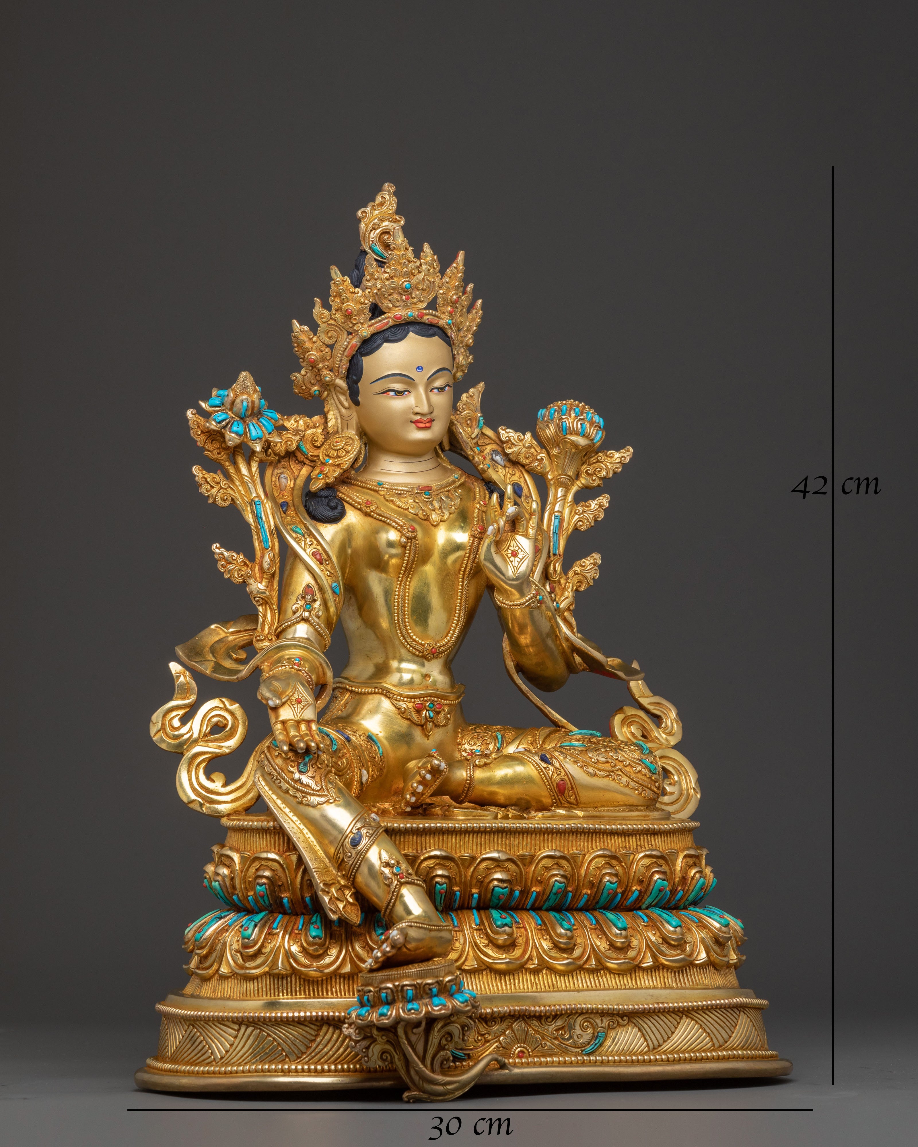 Protector Green Tara Traditional Statue | Altar Decor