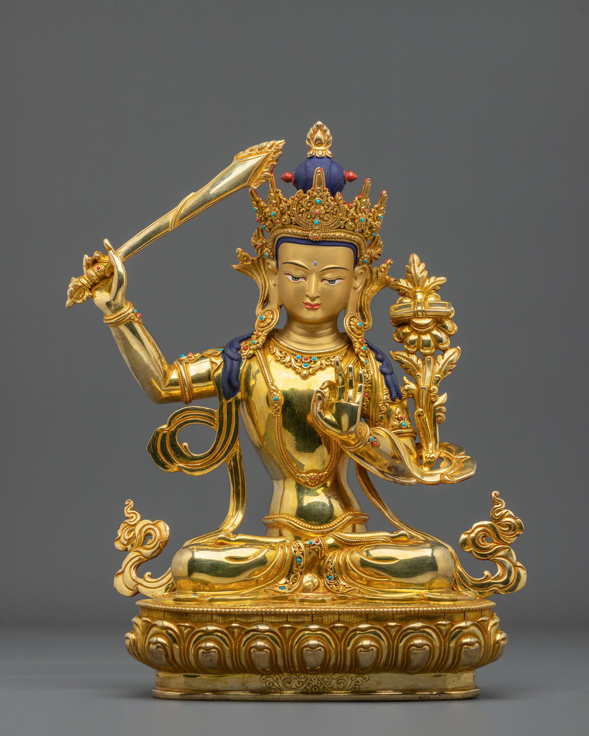 Manjushri Sacred Copper Sculpture | Bodhisattva of Wisdom