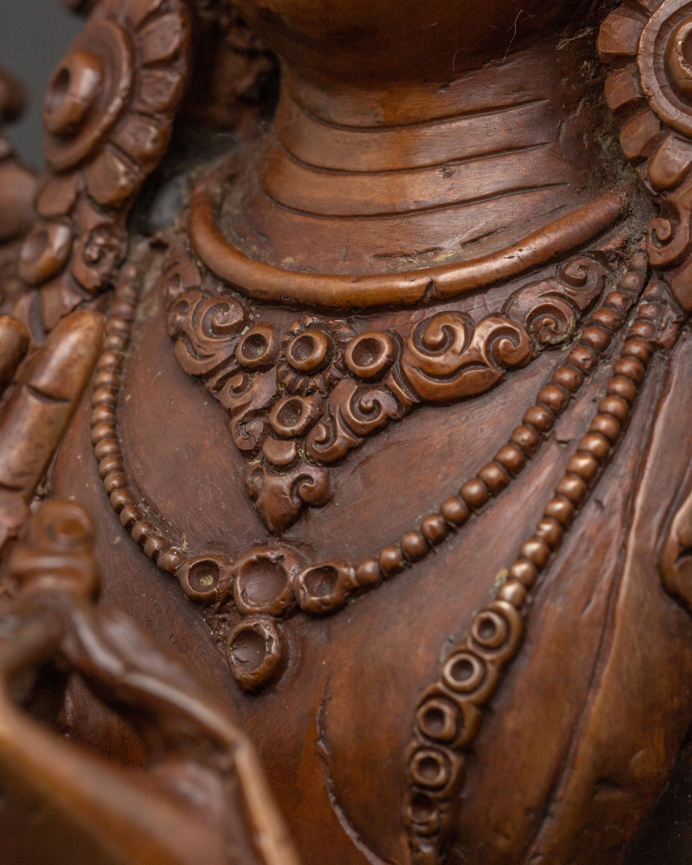 Maitreya Buddha Statue of Hope: Oxidized Copper Artistry