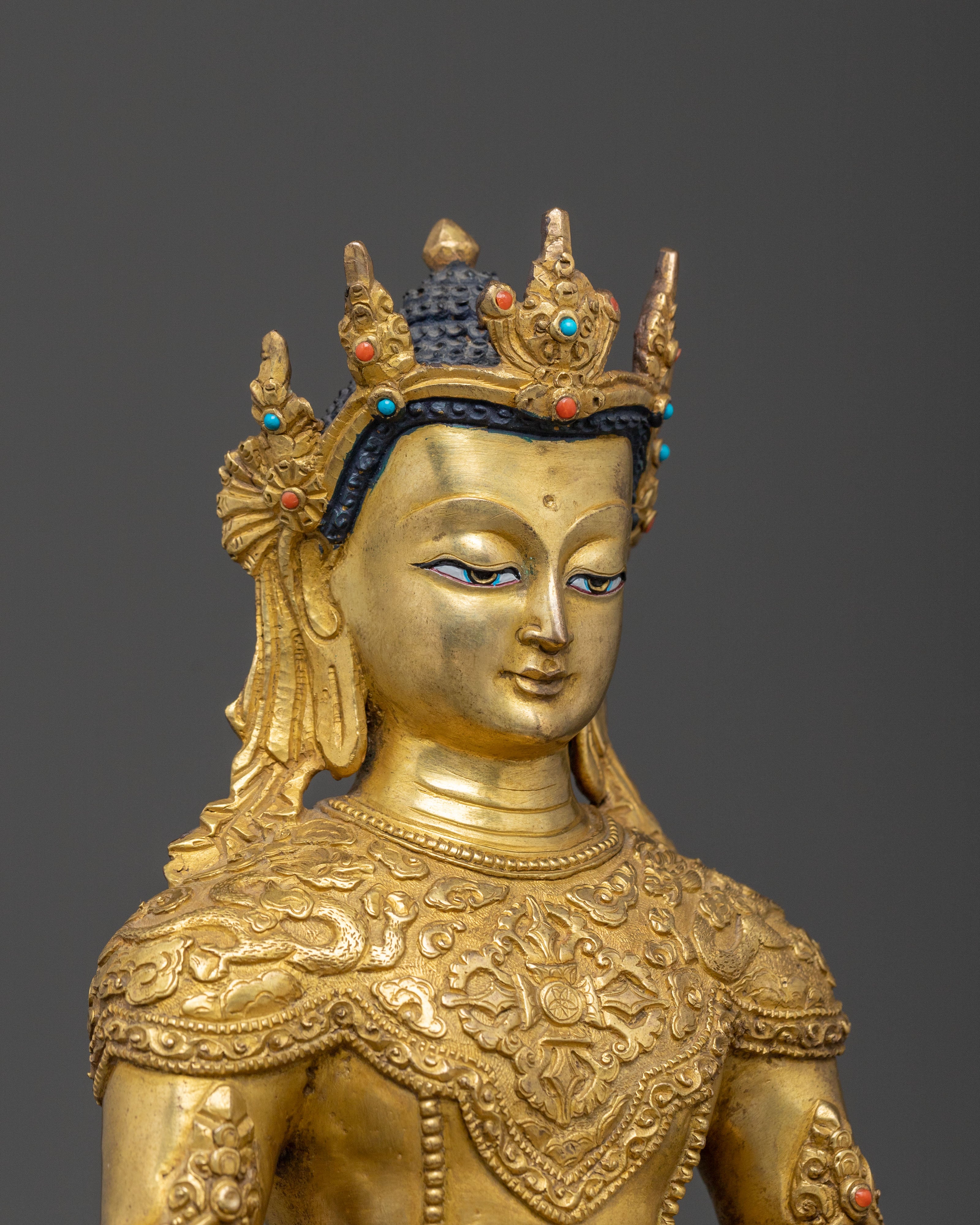 Handcrafted Crown Amitabha Buddha Statue | Boundless Compassion