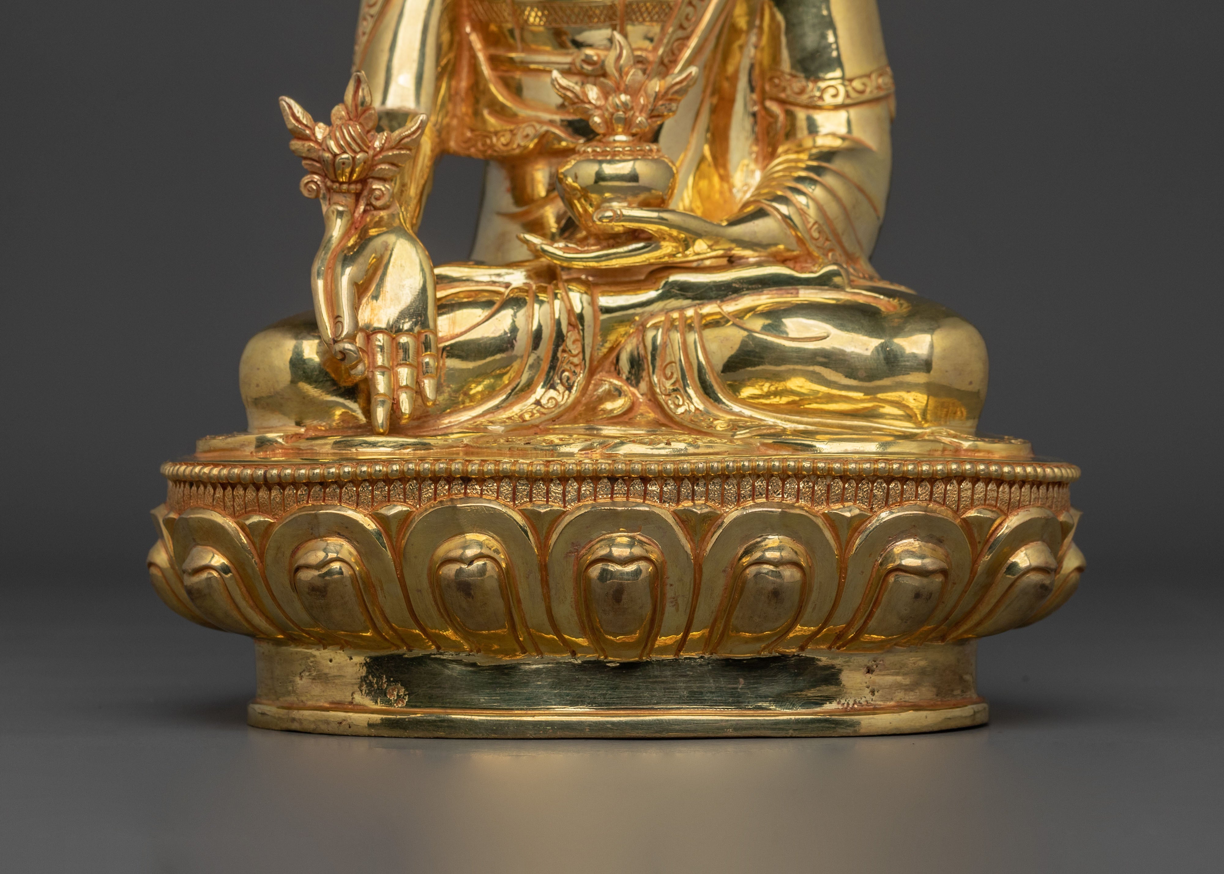 24k Gold Gilded Medicine Buddha Statue | Healing Buddha