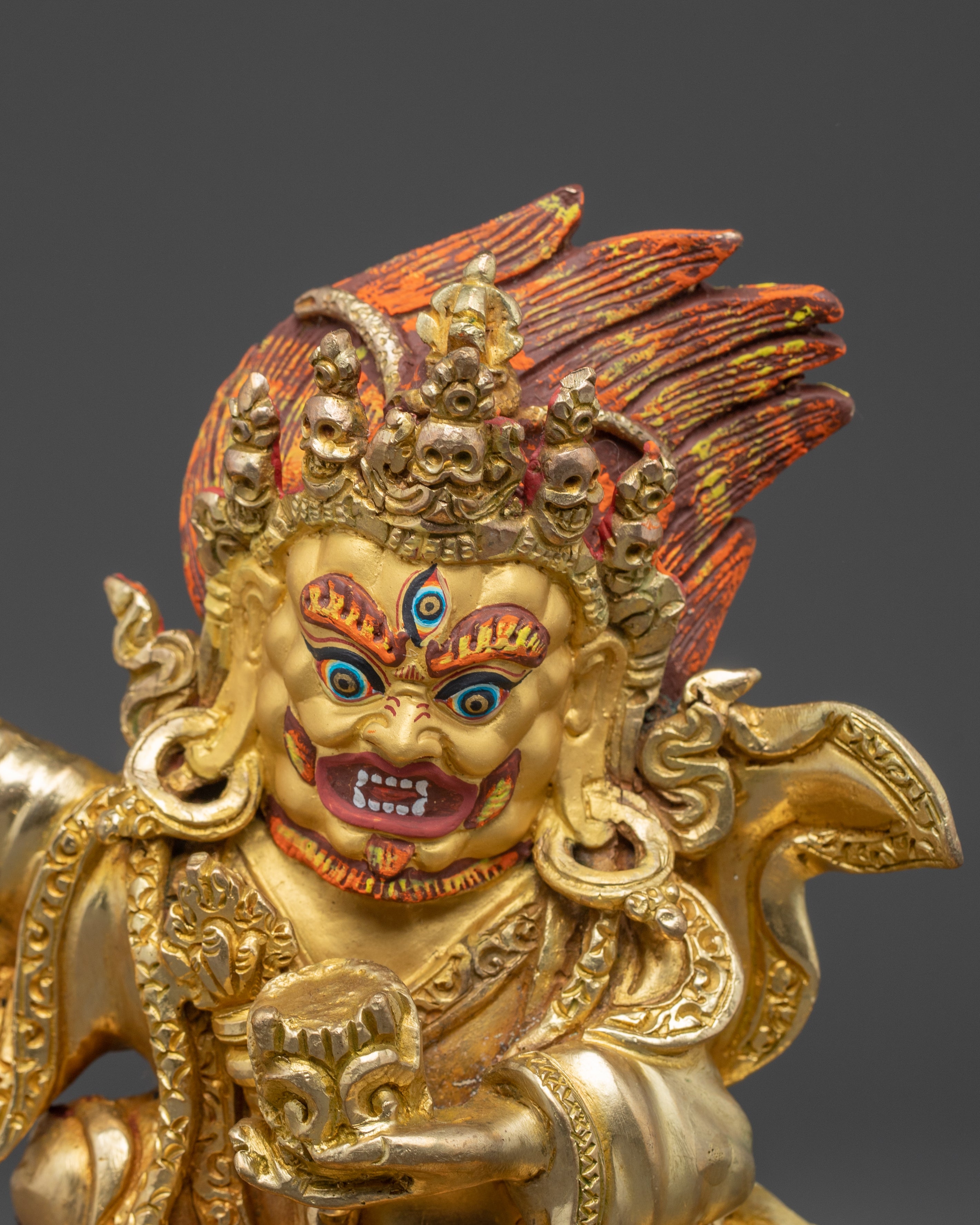 Mahakala Bernagchen Statue: The Black Cloaked Mahakala