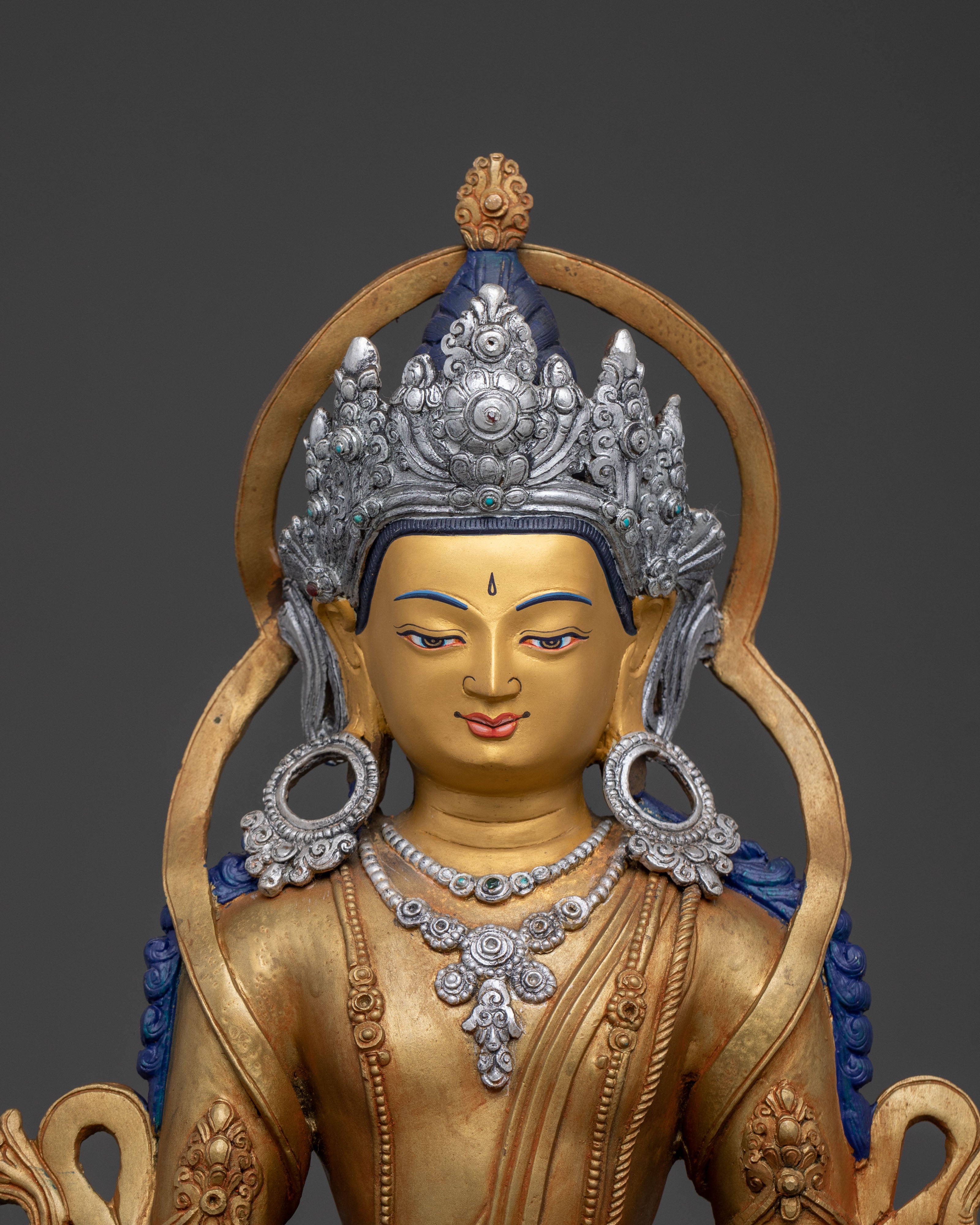 Crown Shakyamuni Statue | Sacred Altar Decor