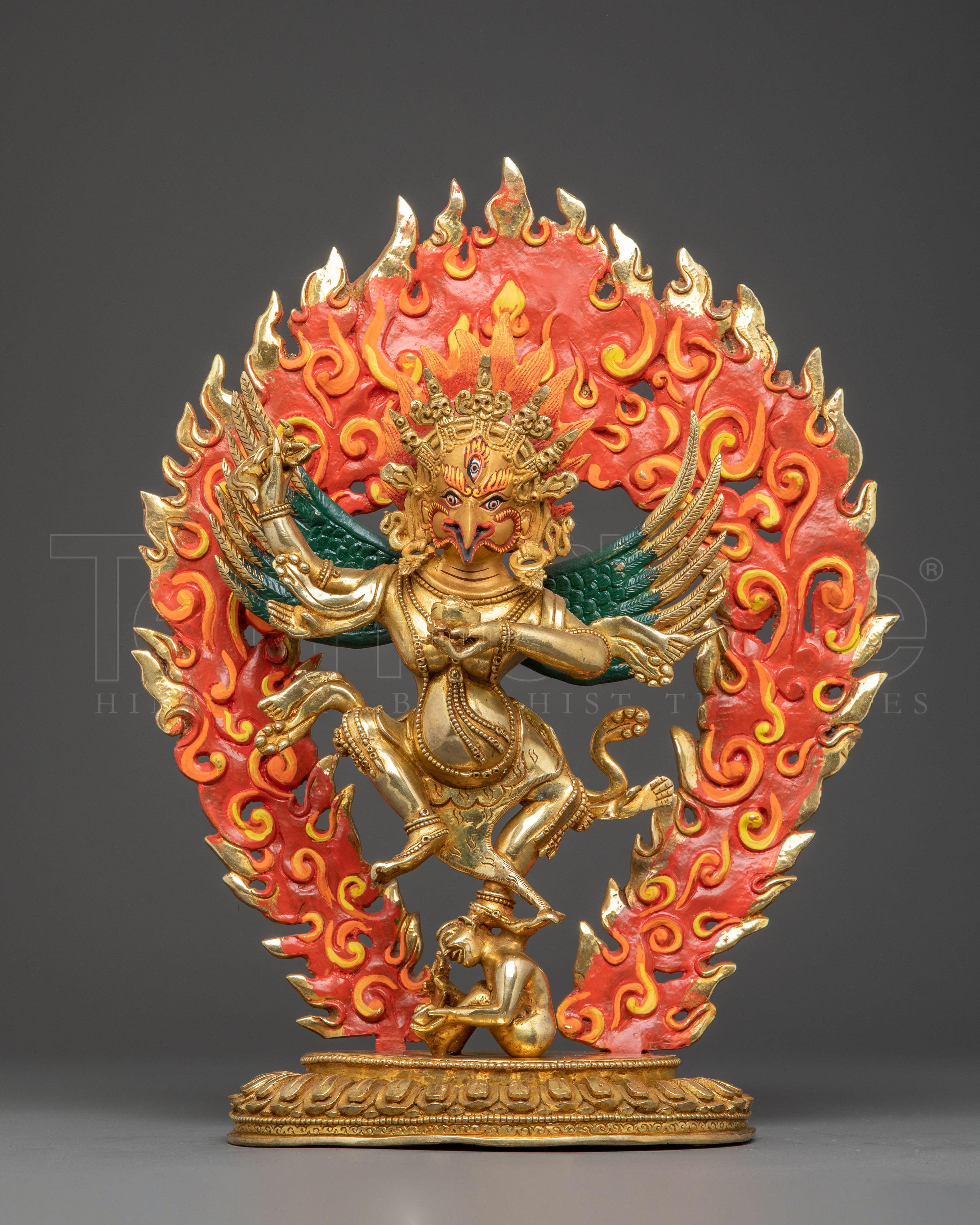 Garuda Protector Statue: Wrathful Tibetan Bird Deity