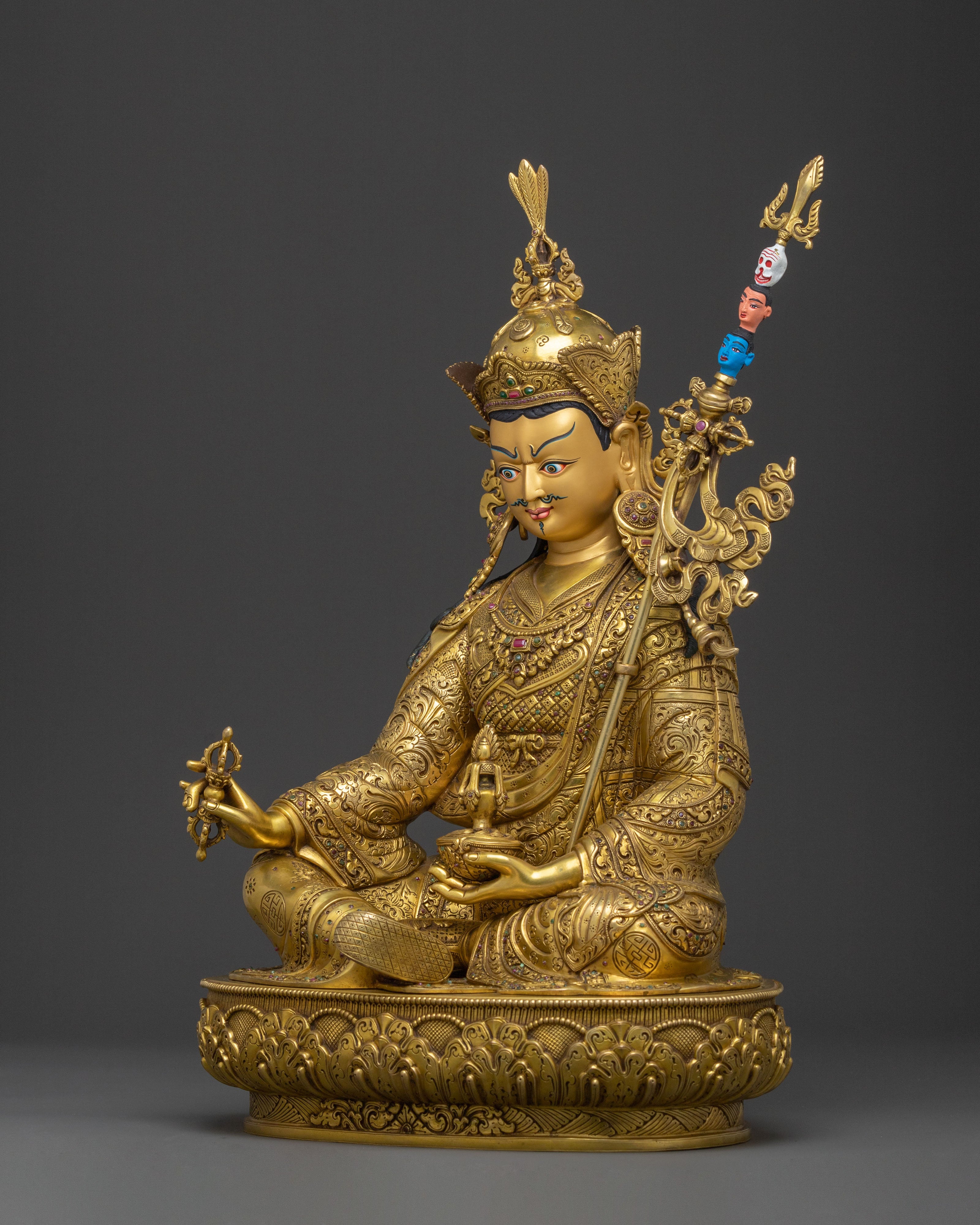 Guru Rinpoche Statue | 24K Gold Gilded Buddhist Master