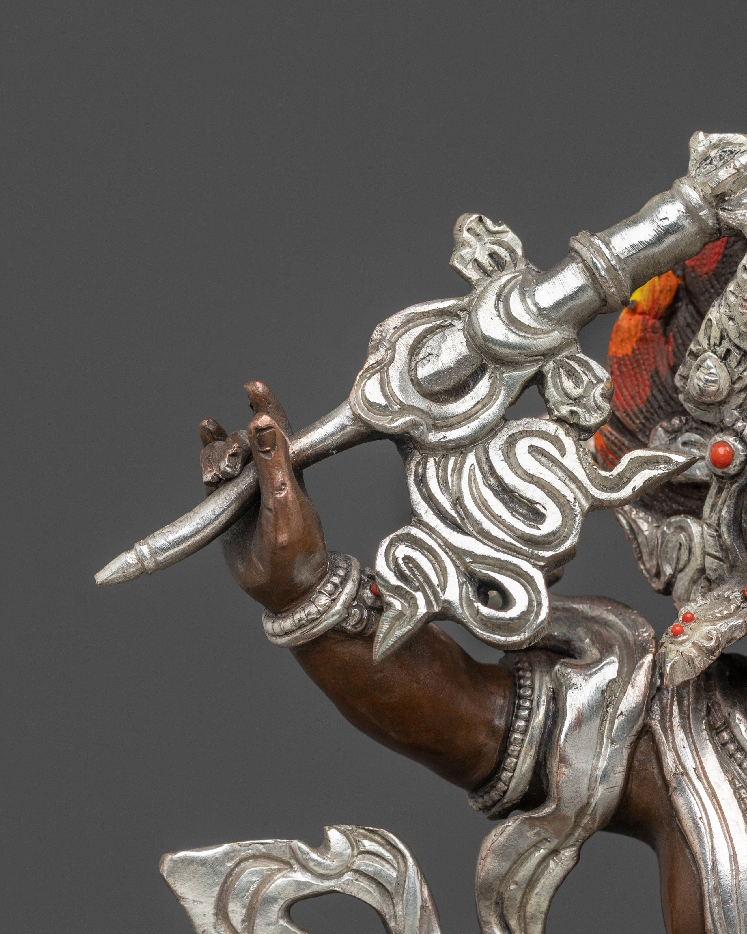 Sacred Statue of White Dzambhala: Deity of Wealth and Compassion