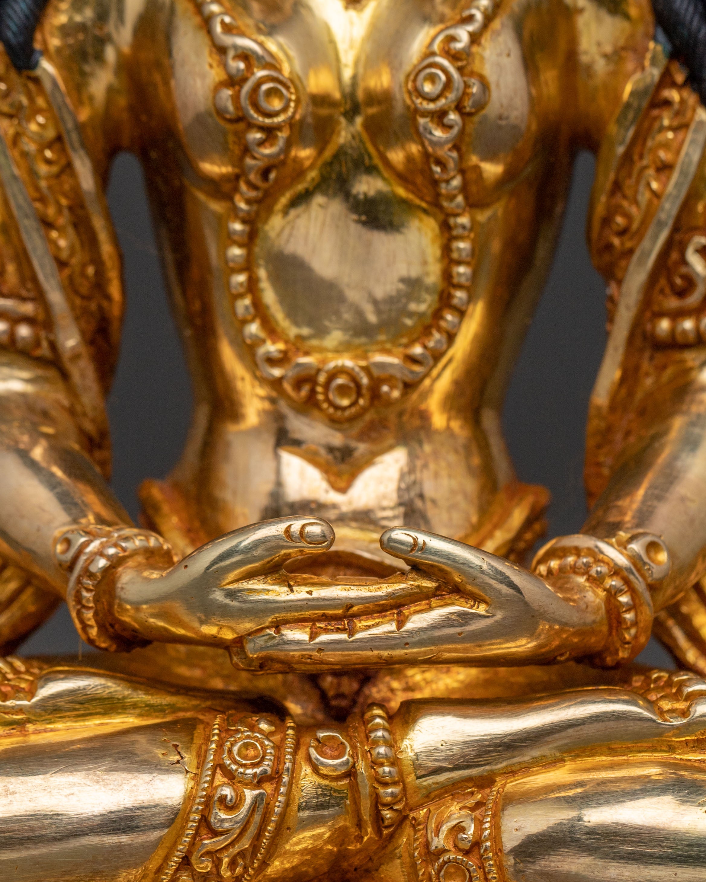 Prajnaparamita Wisdom Statue, Hand-Gilded Copper Art
