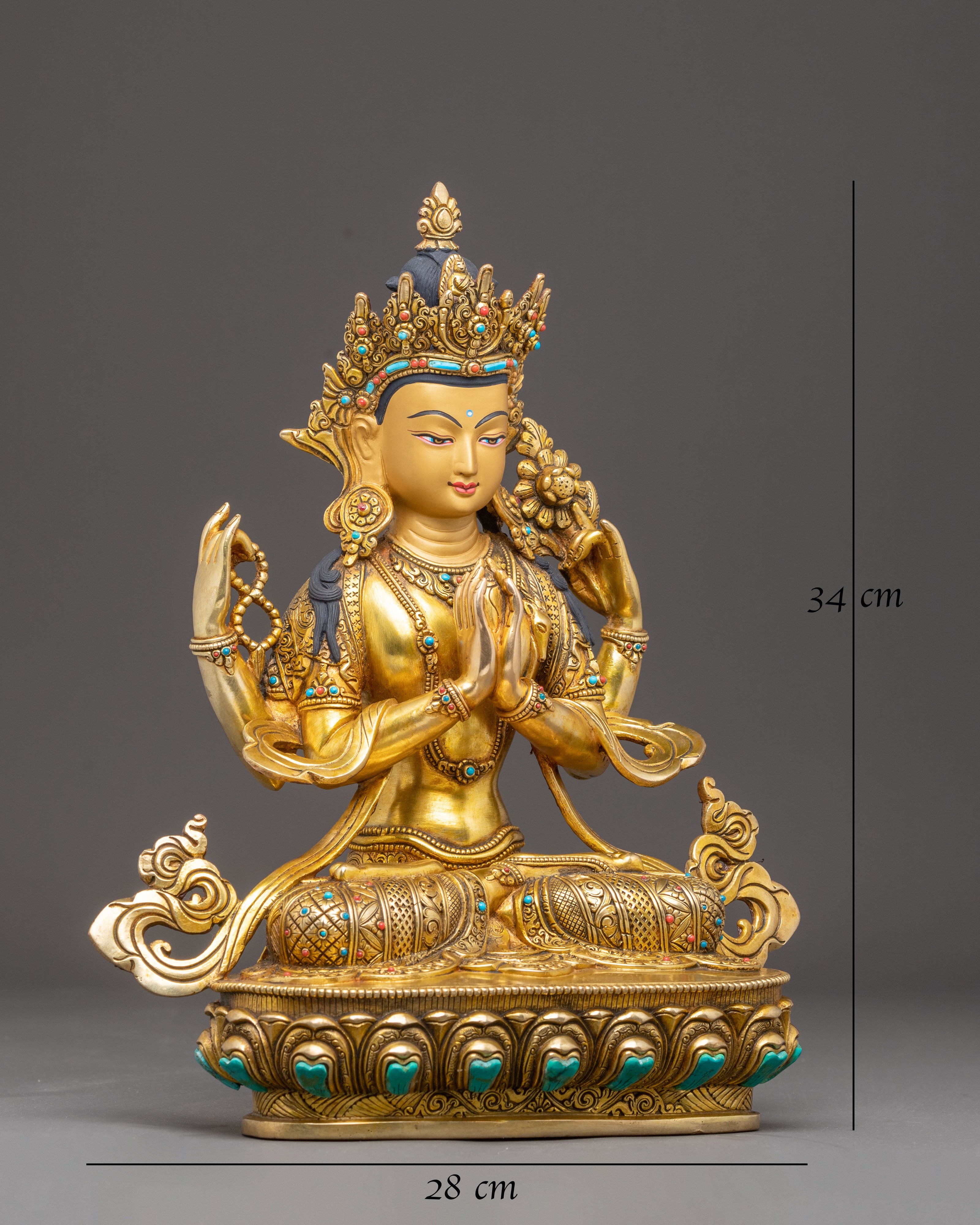 Handcrafted Statue of Bodhisattva Chenrezig 