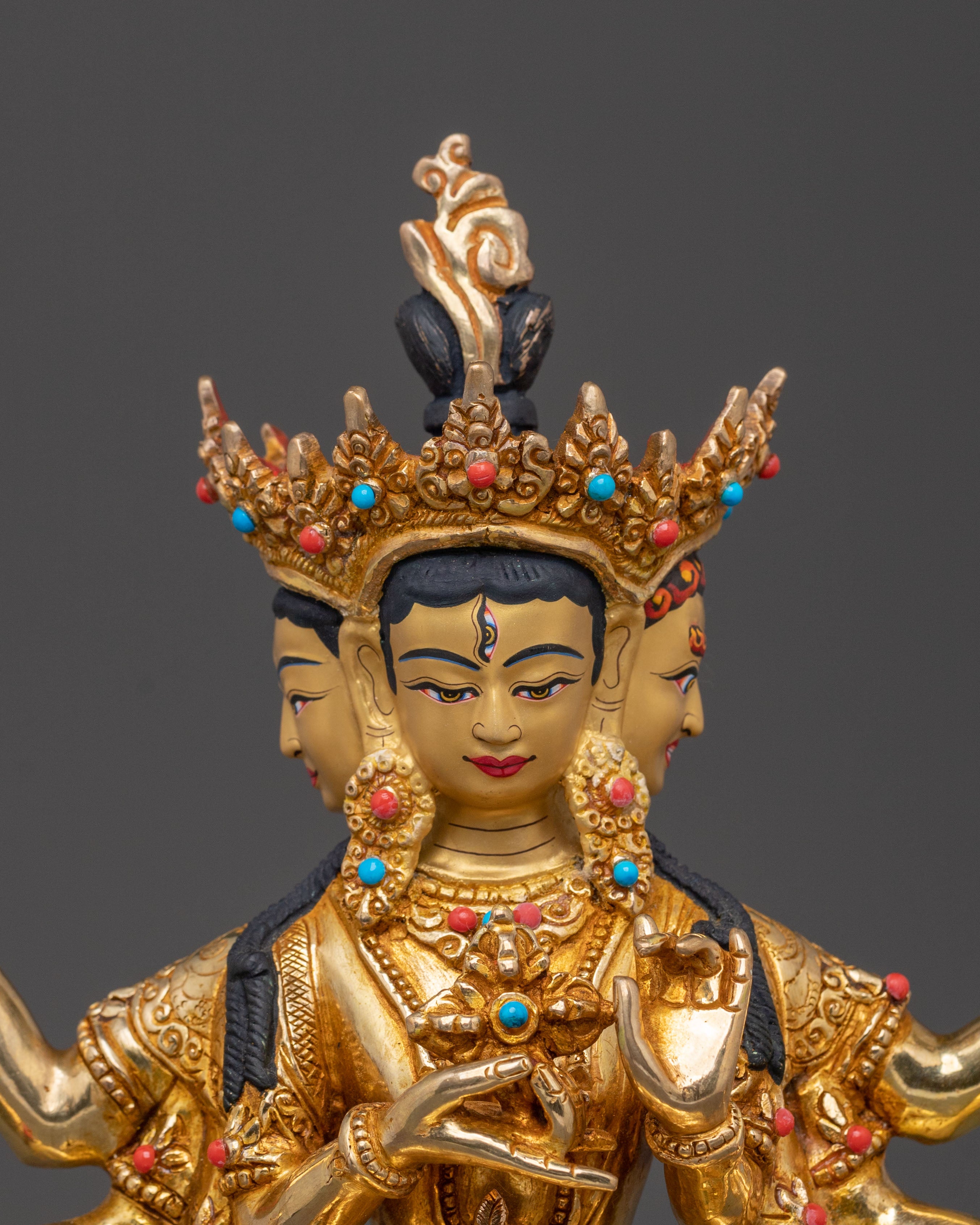 Namgyalma Healing Statue: 24K Gold Gilded Figure