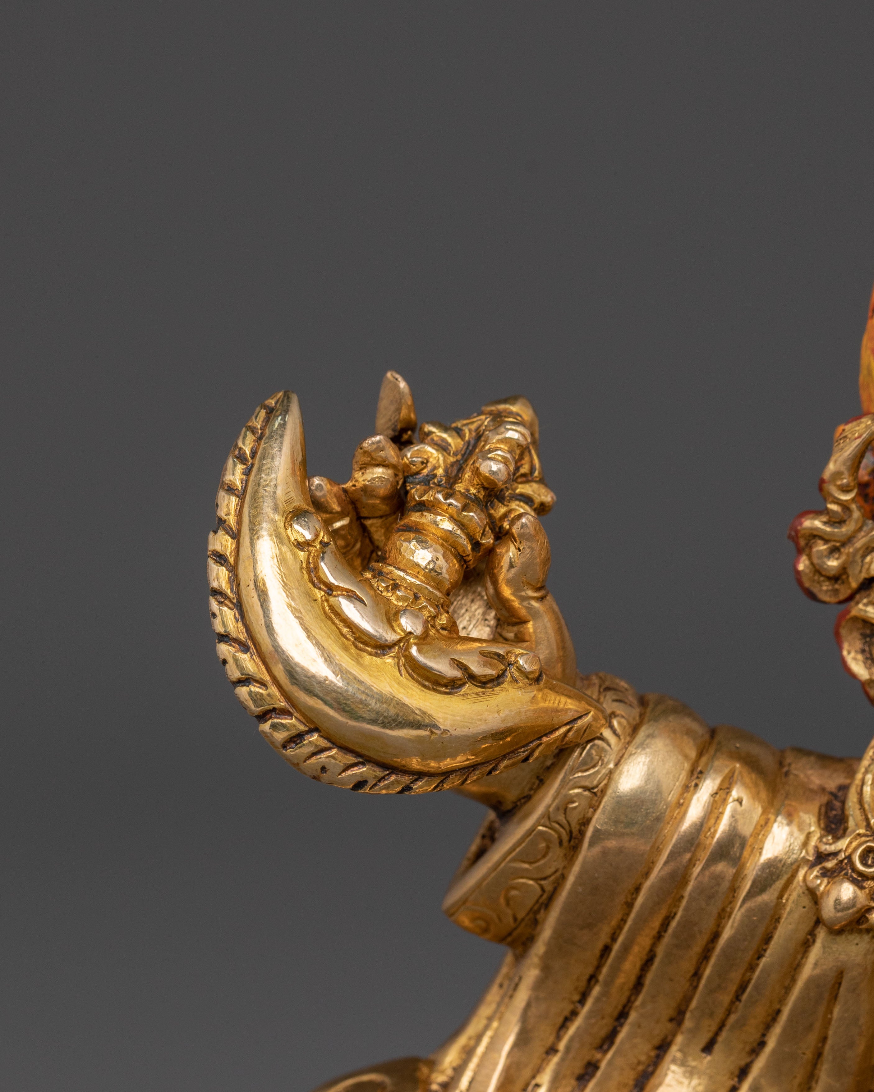 Mahakala Bernakchen Statue | 24K Gold Gilded Icon