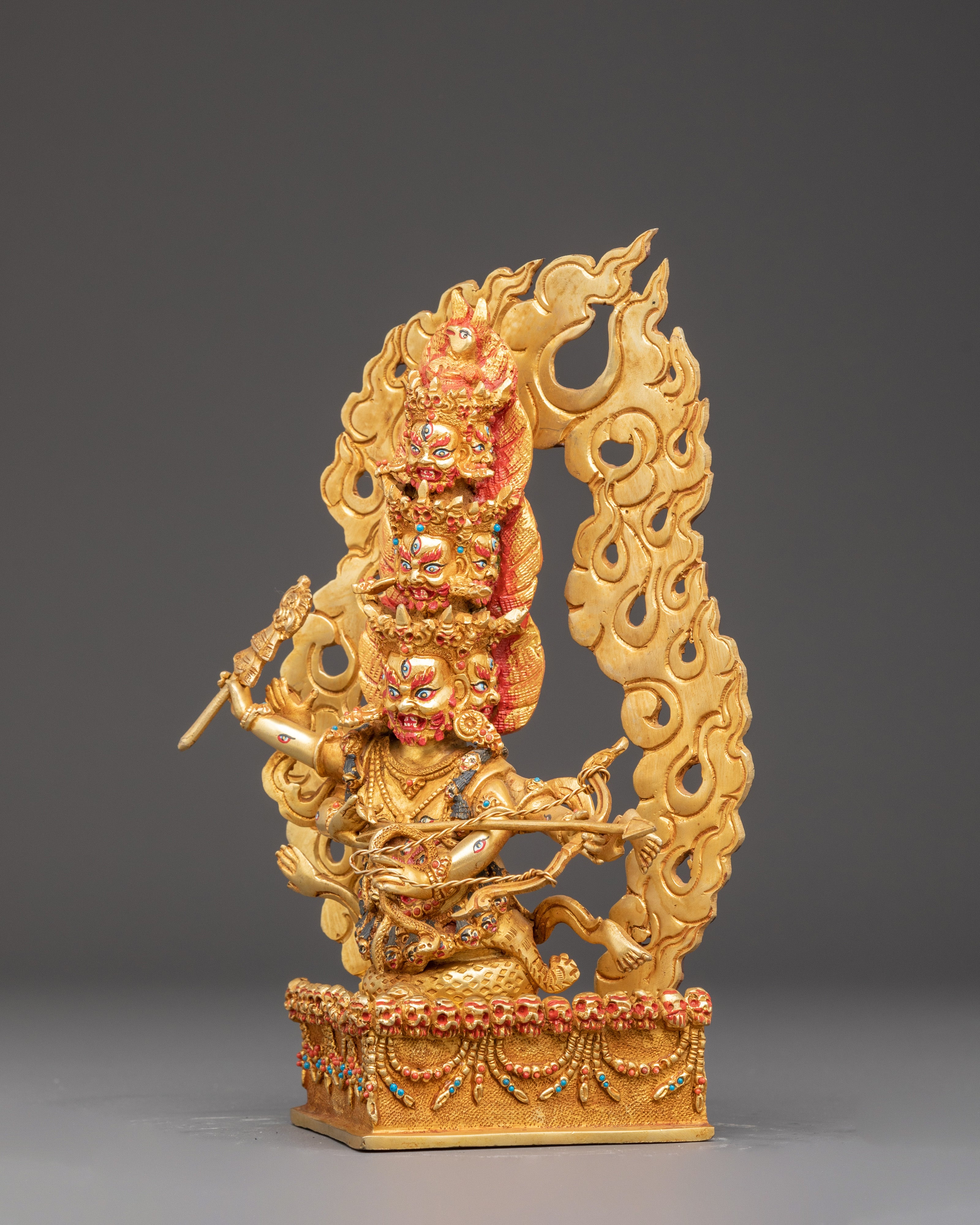 Golden Statue of Protector Rahula | Guardian of Spiritual Enlightenment