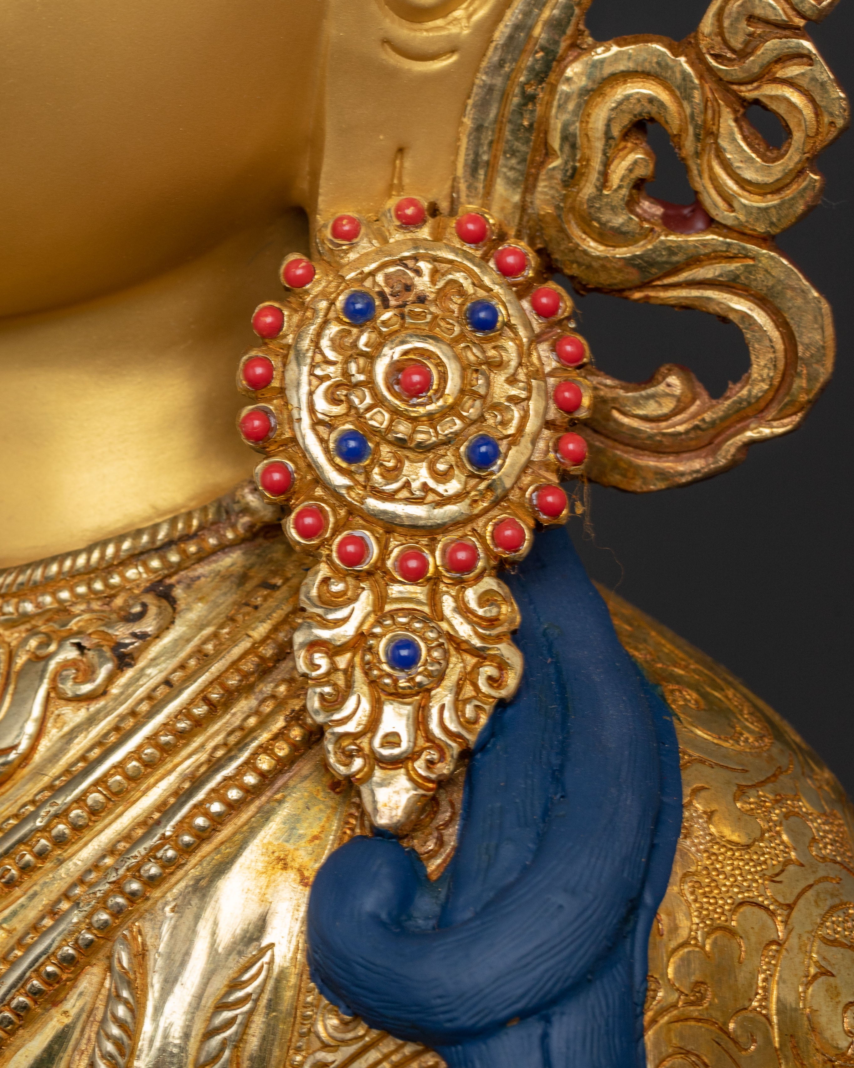 Handmade Golden Statue of Chenrezig: Bodhisattva of Compassion
