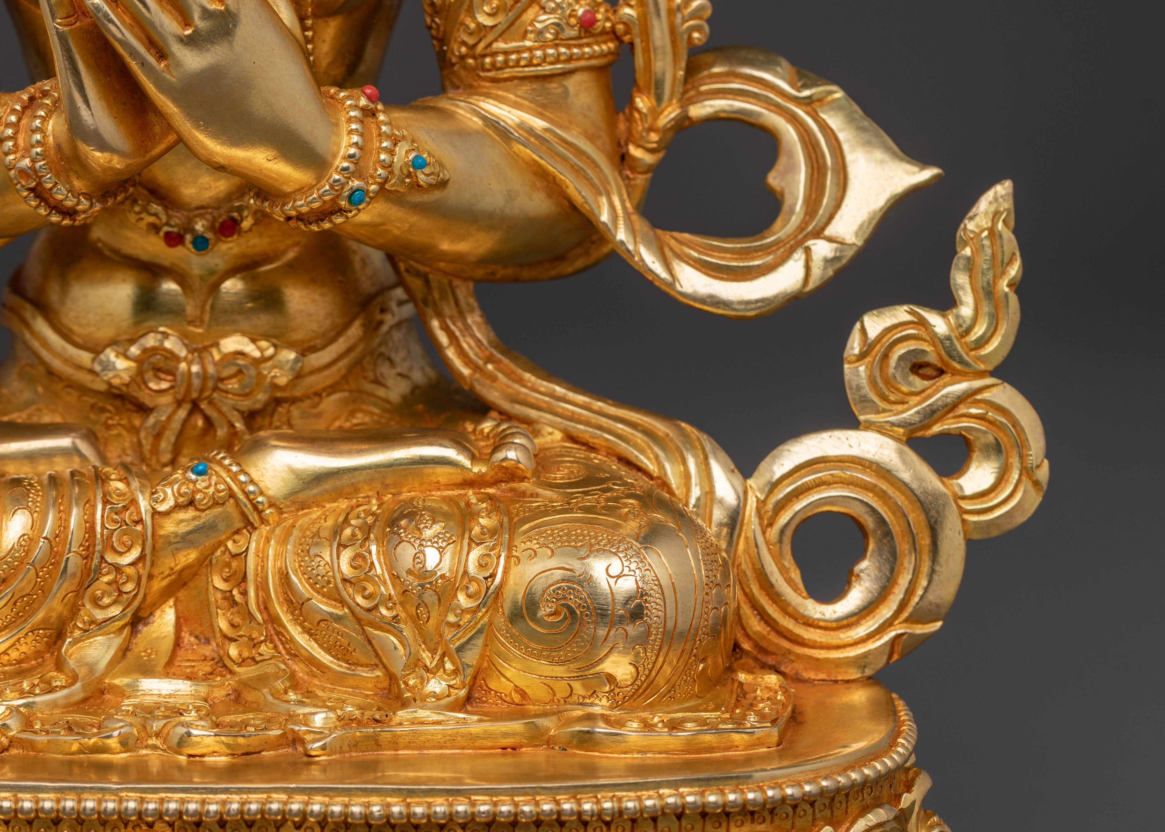 Maitreya Buddha Spiritual Statue | 24K Gold Gilded Figure