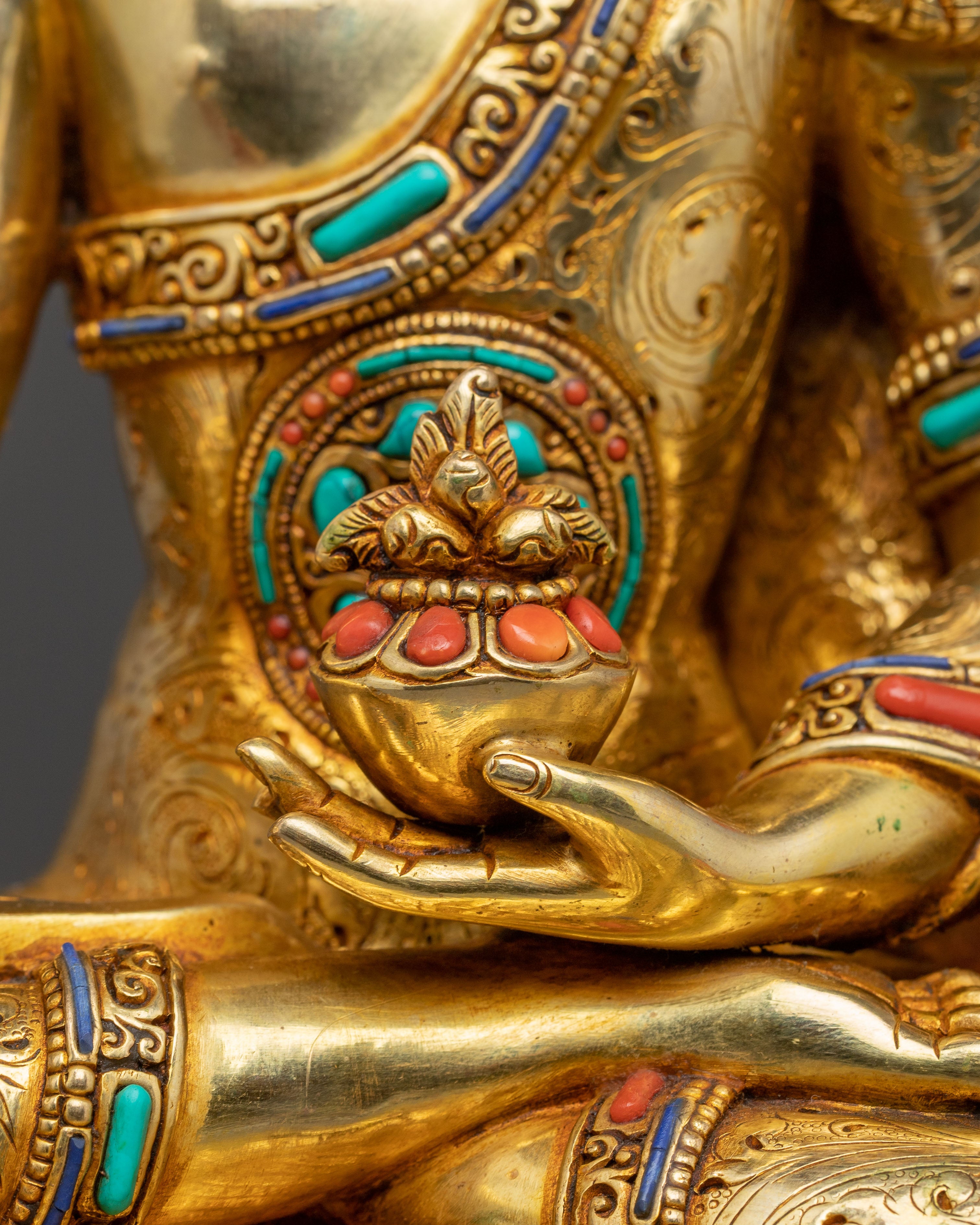 The Buddhist Healing Statue of Medicine Buddha | Nepali Handmade Icon