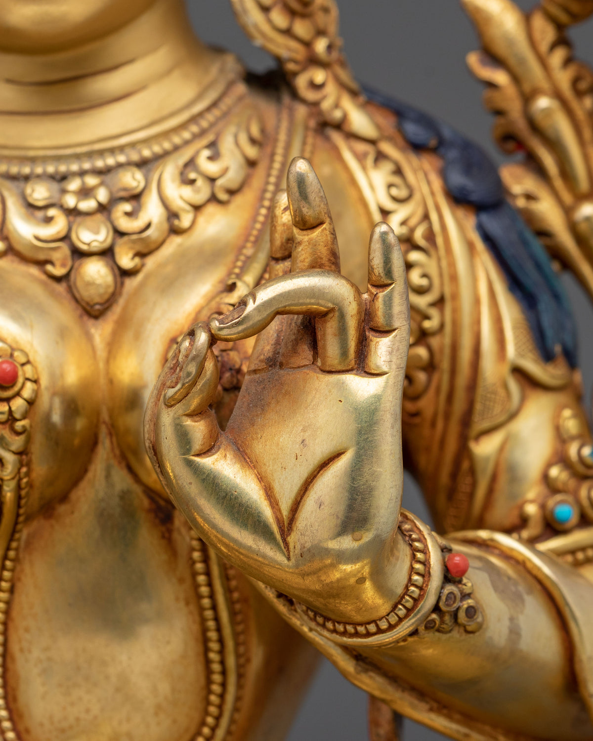 Green Tara Golden Statue | Handcrafted Buddhist Figurine