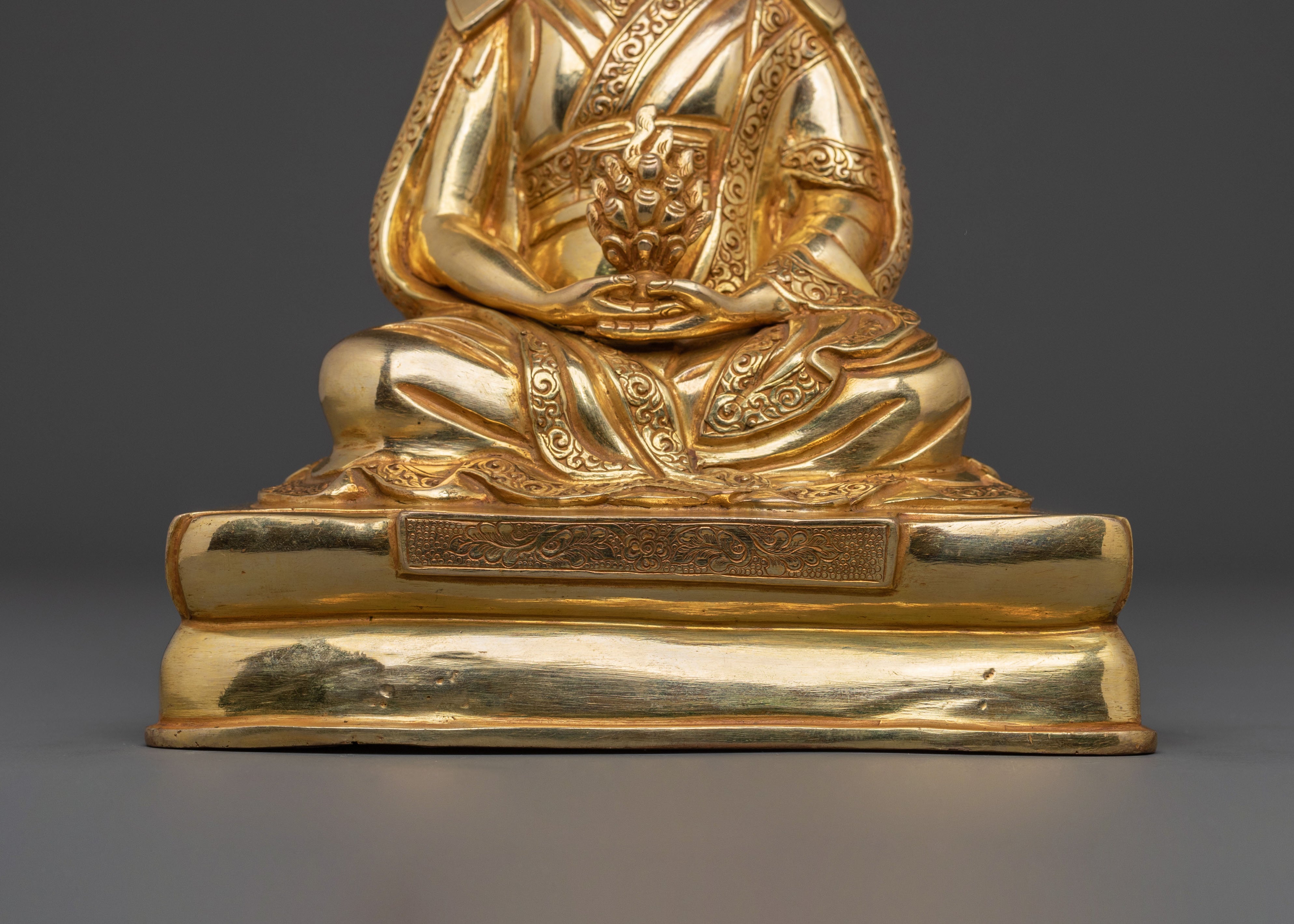 Gampopa Spiritual Sculpture: Tibetan Buddhist Master