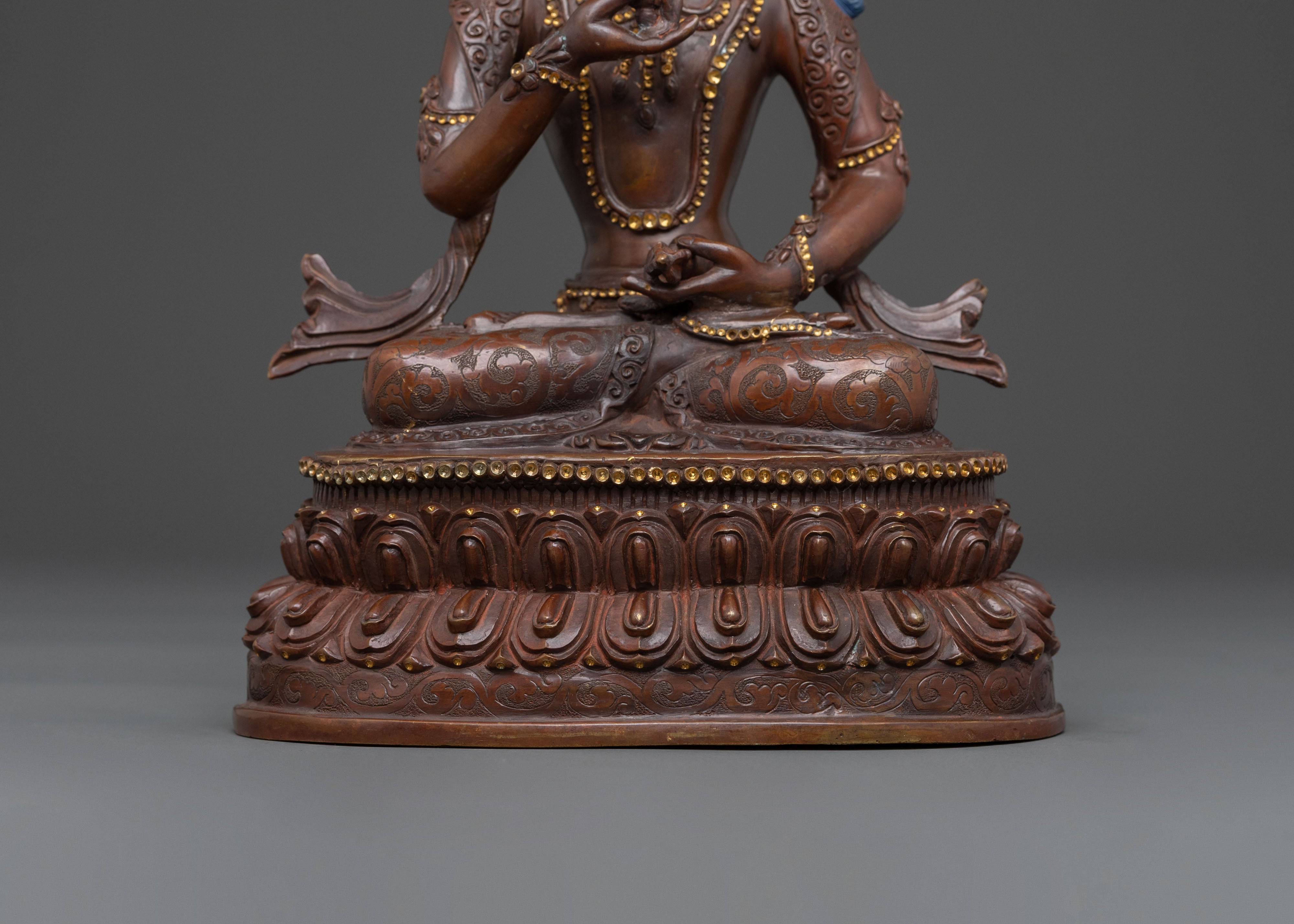 Vajrasattva Handcrafted Golden Statue: Buddha of Purification