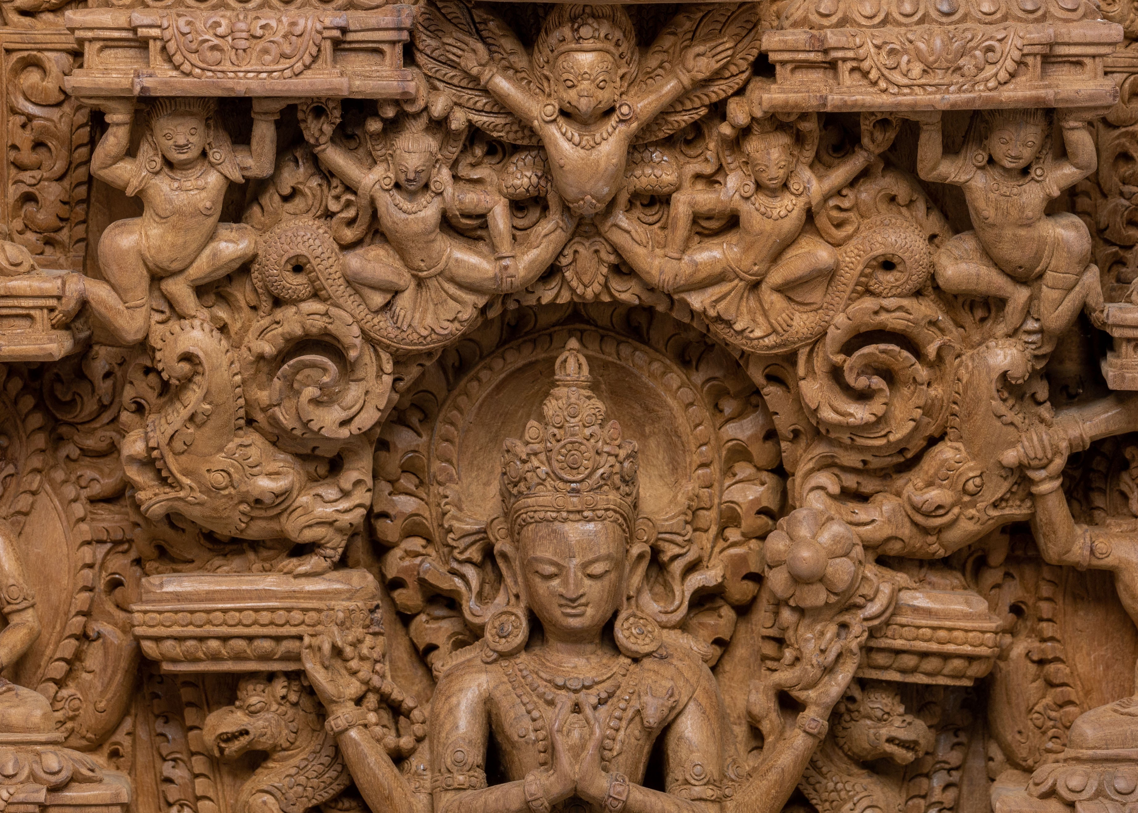 Lokeshvara Wooden Statue | Spiritual Decor