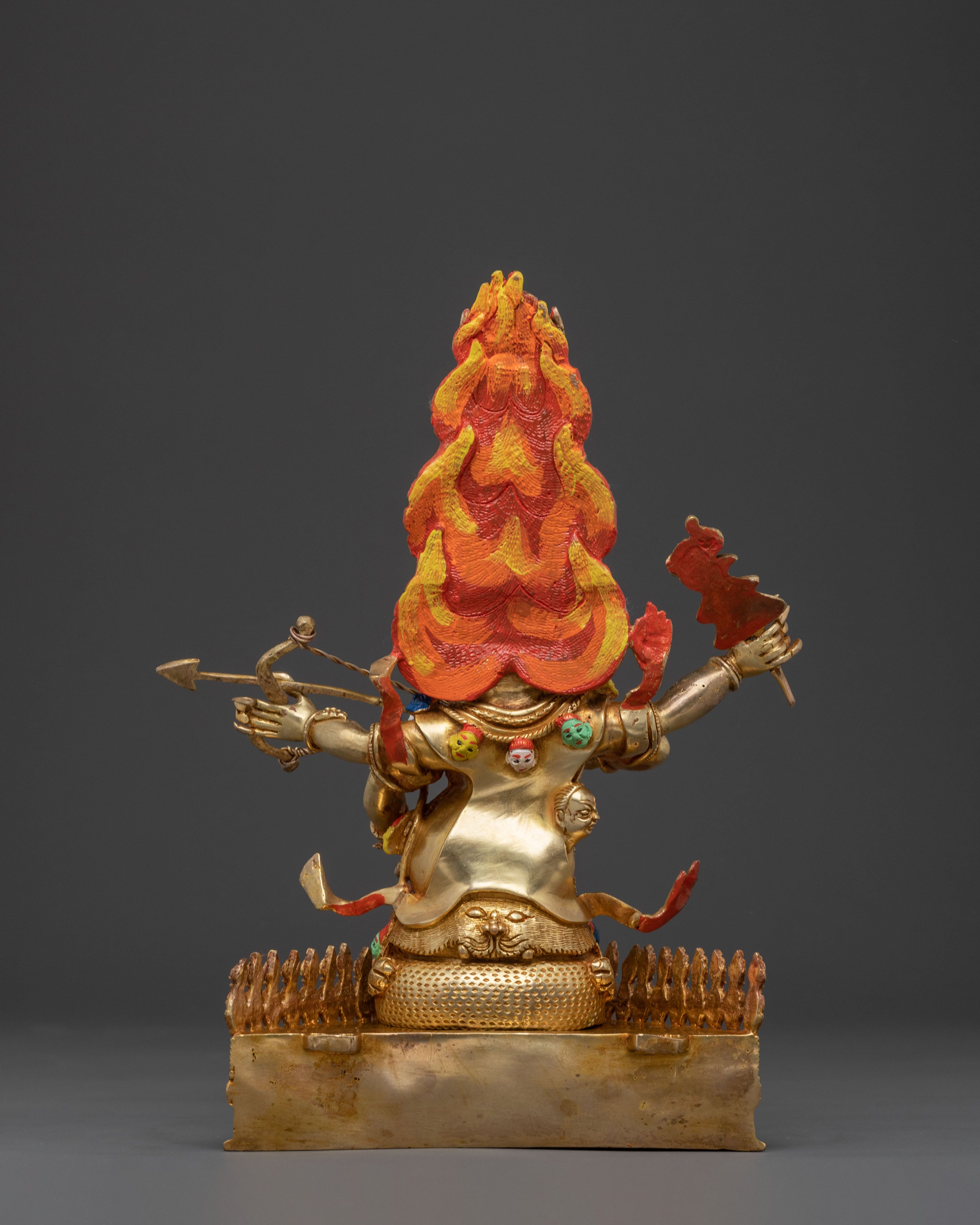 Rahula Wrathful Statue: Fierce Tantric Protector Deity