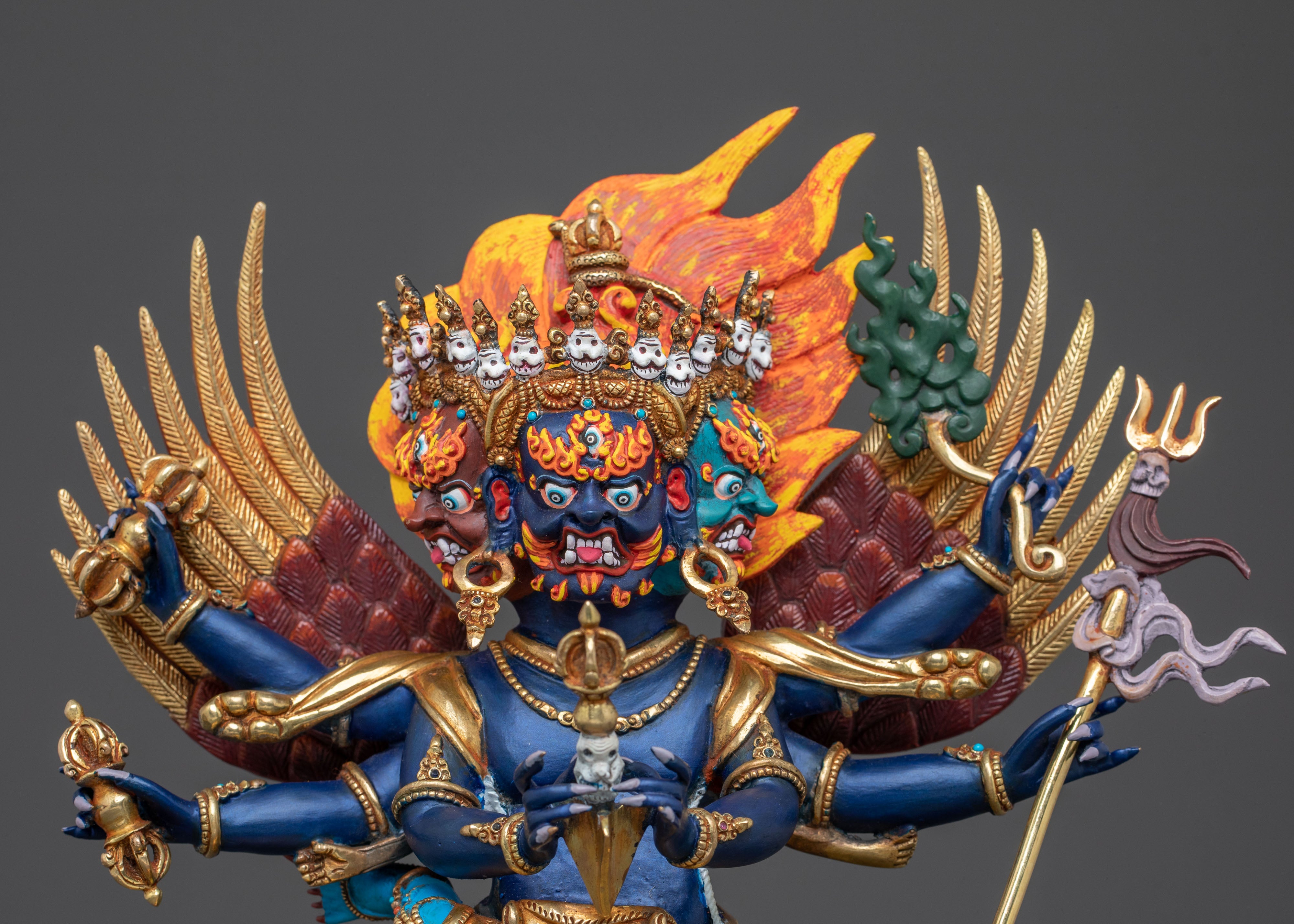 Vajrakilaya Wrathful Deity Sculpture | Buddhist Altar Decor