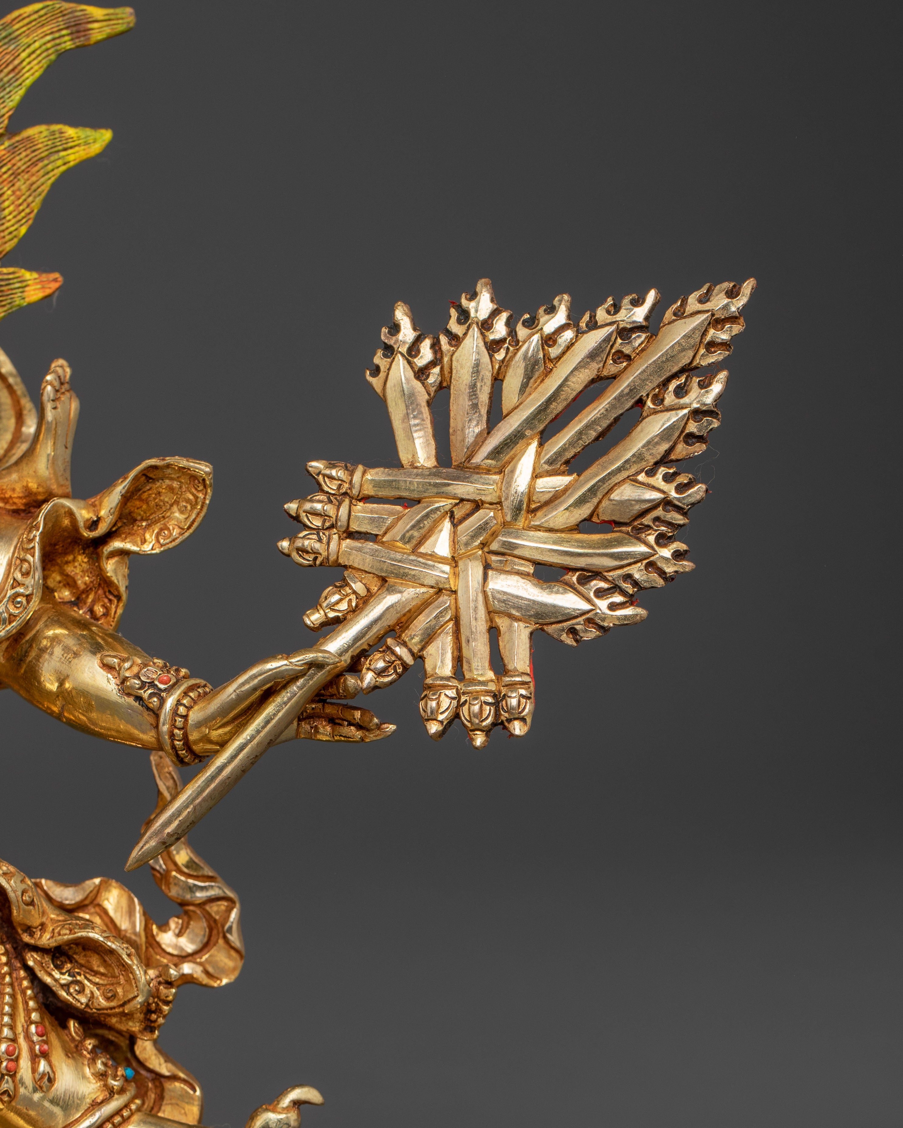 Takla Mebar Statue: 24K Gold Gilded Protector