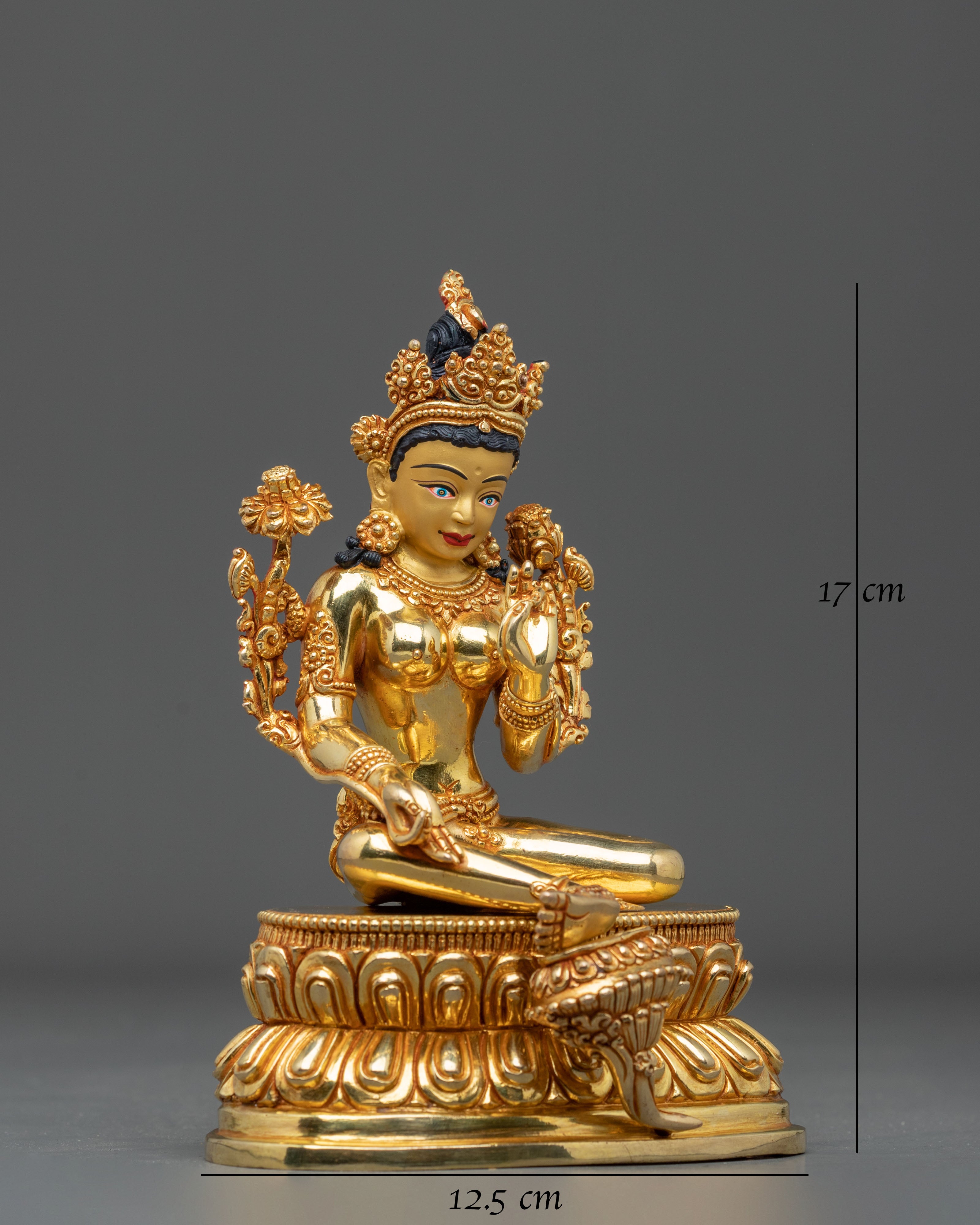 Green Tara Figurine with Acrylic Painting | Home Decor