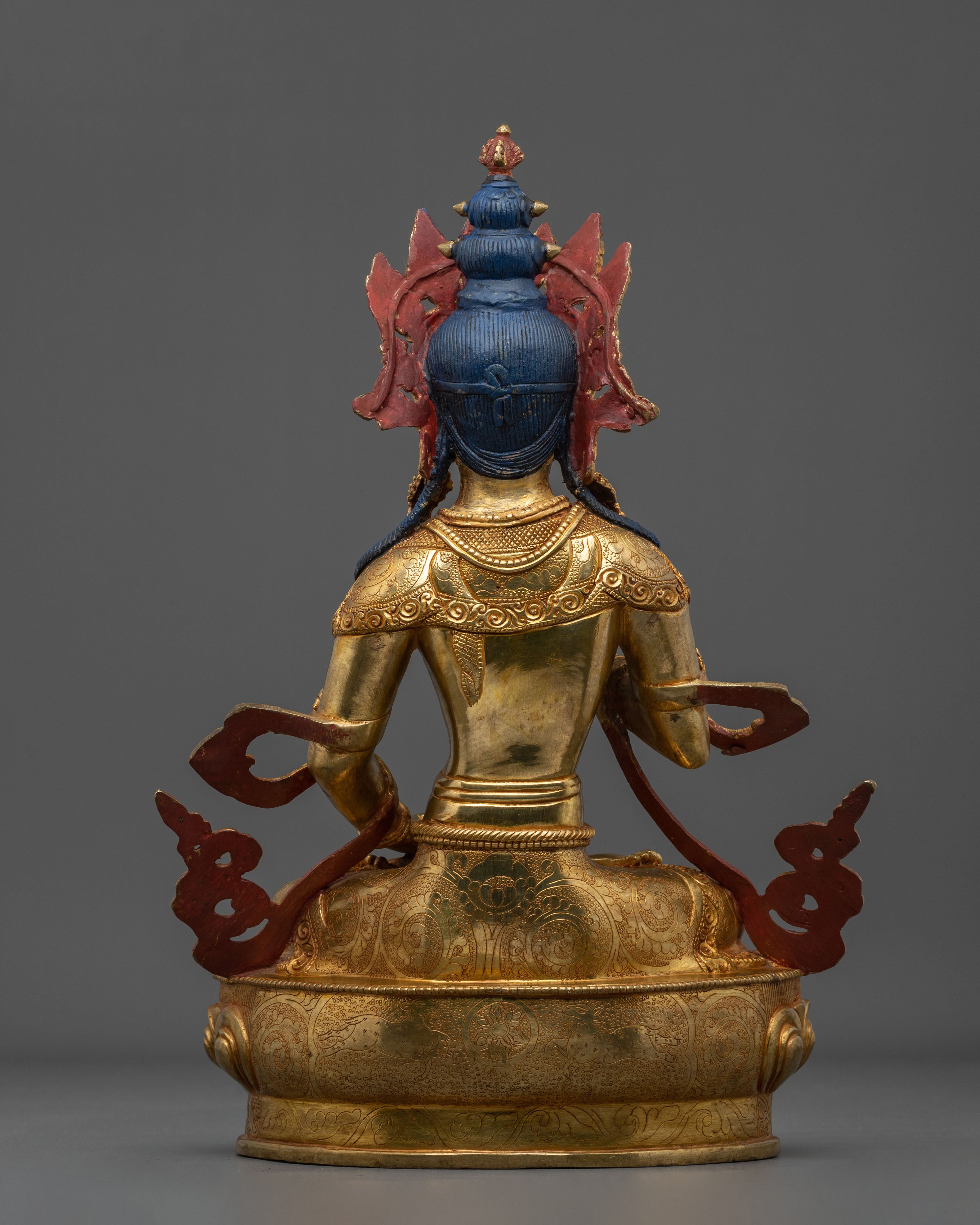 Vajrasattva Golden Statue Adorned with Gemstones