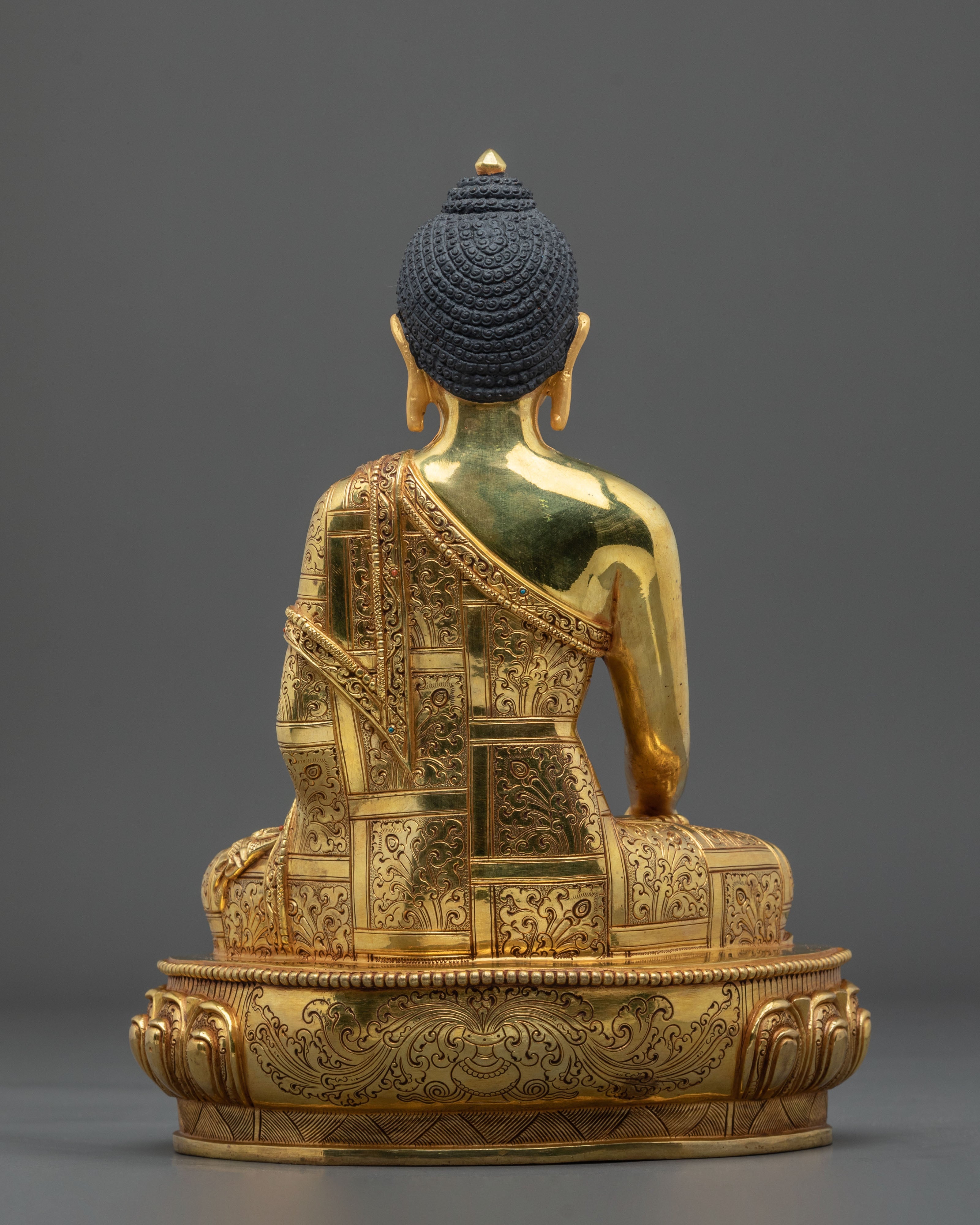 Shakyamuni Buddha Figurine with Copper Body | Buddhist Shrine