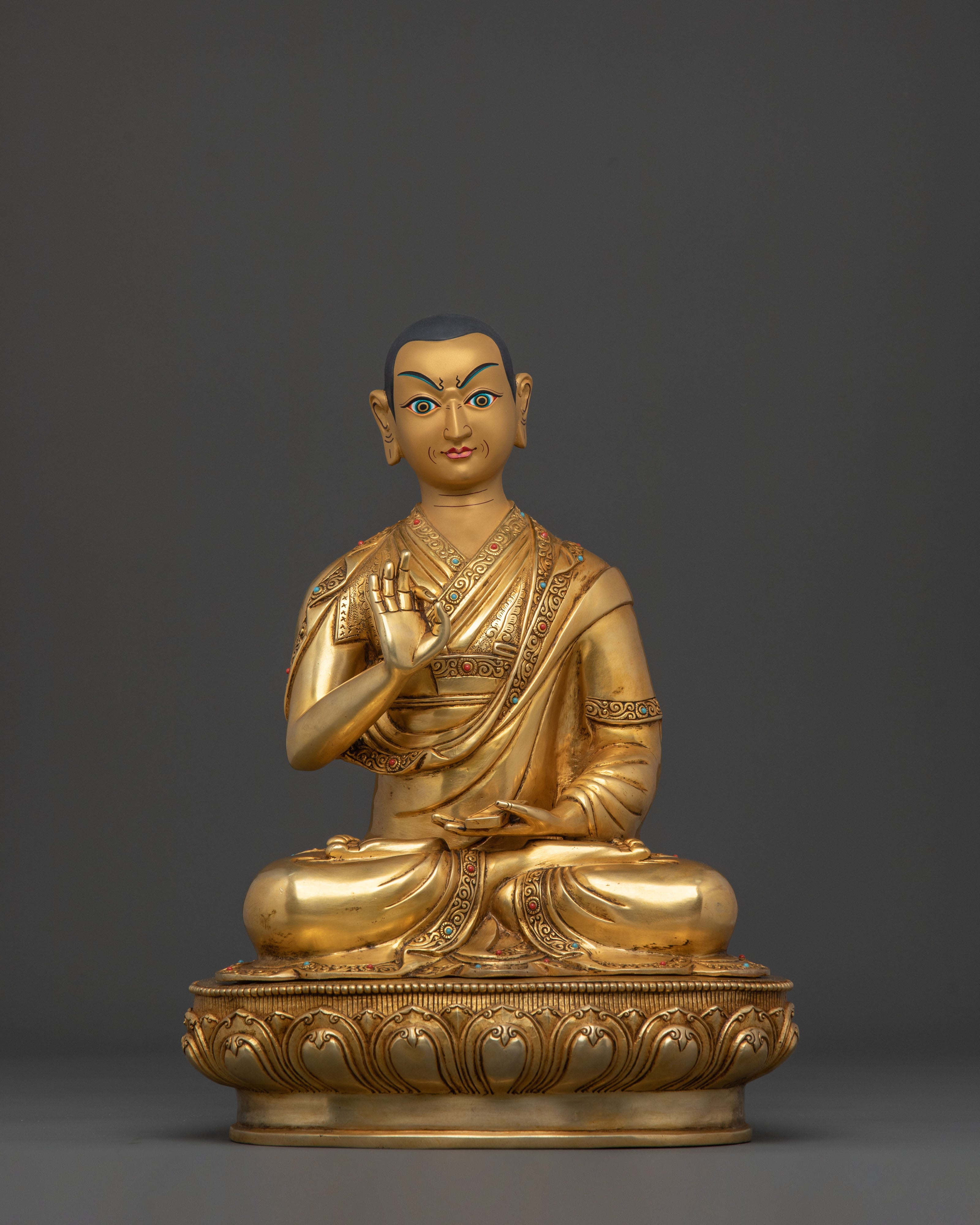 Tsongkhapa Statue with Disciples: Symbol of Wisdom