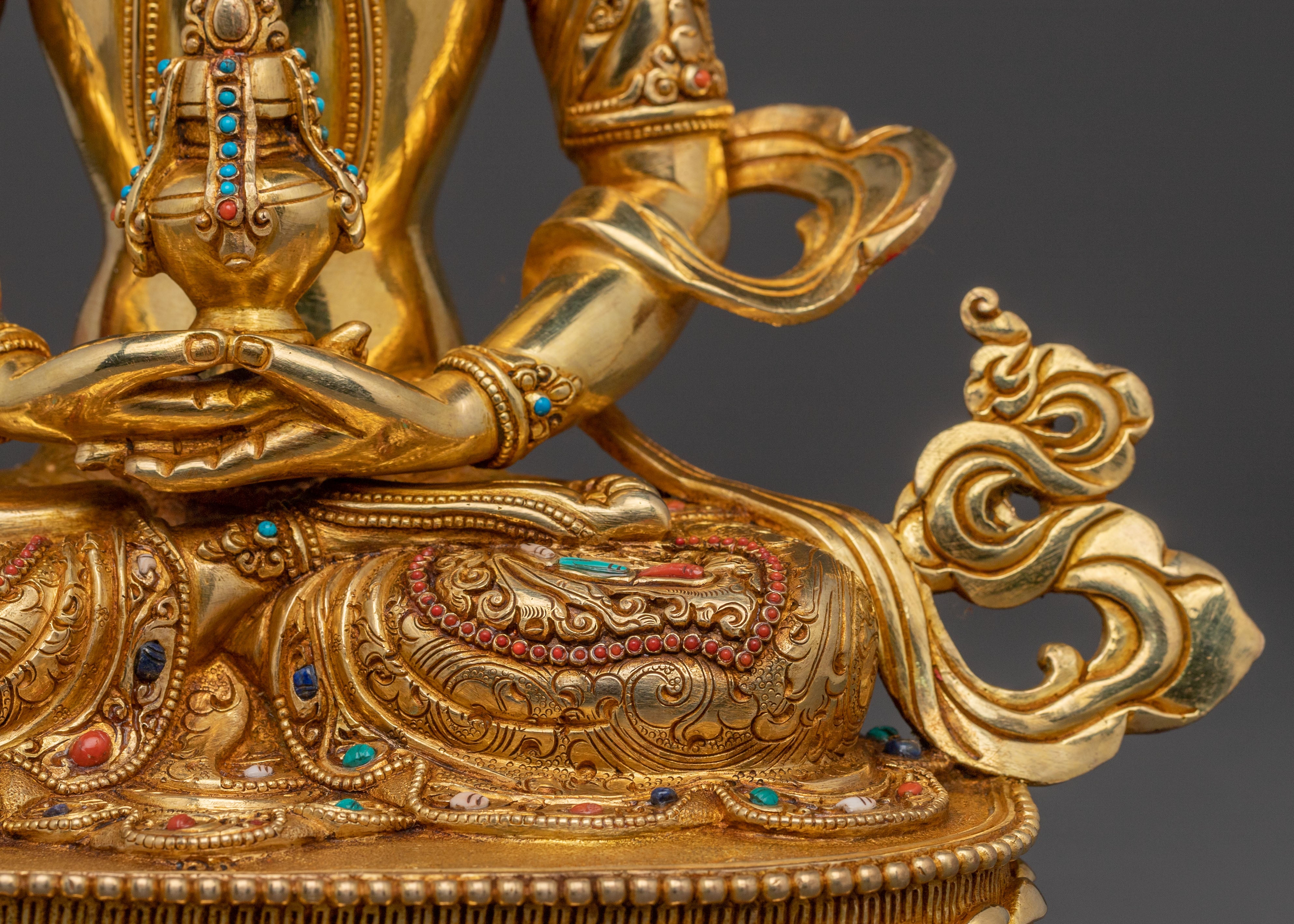 Amitayus Compassion and Healing Statue – 24K Gold Gilded