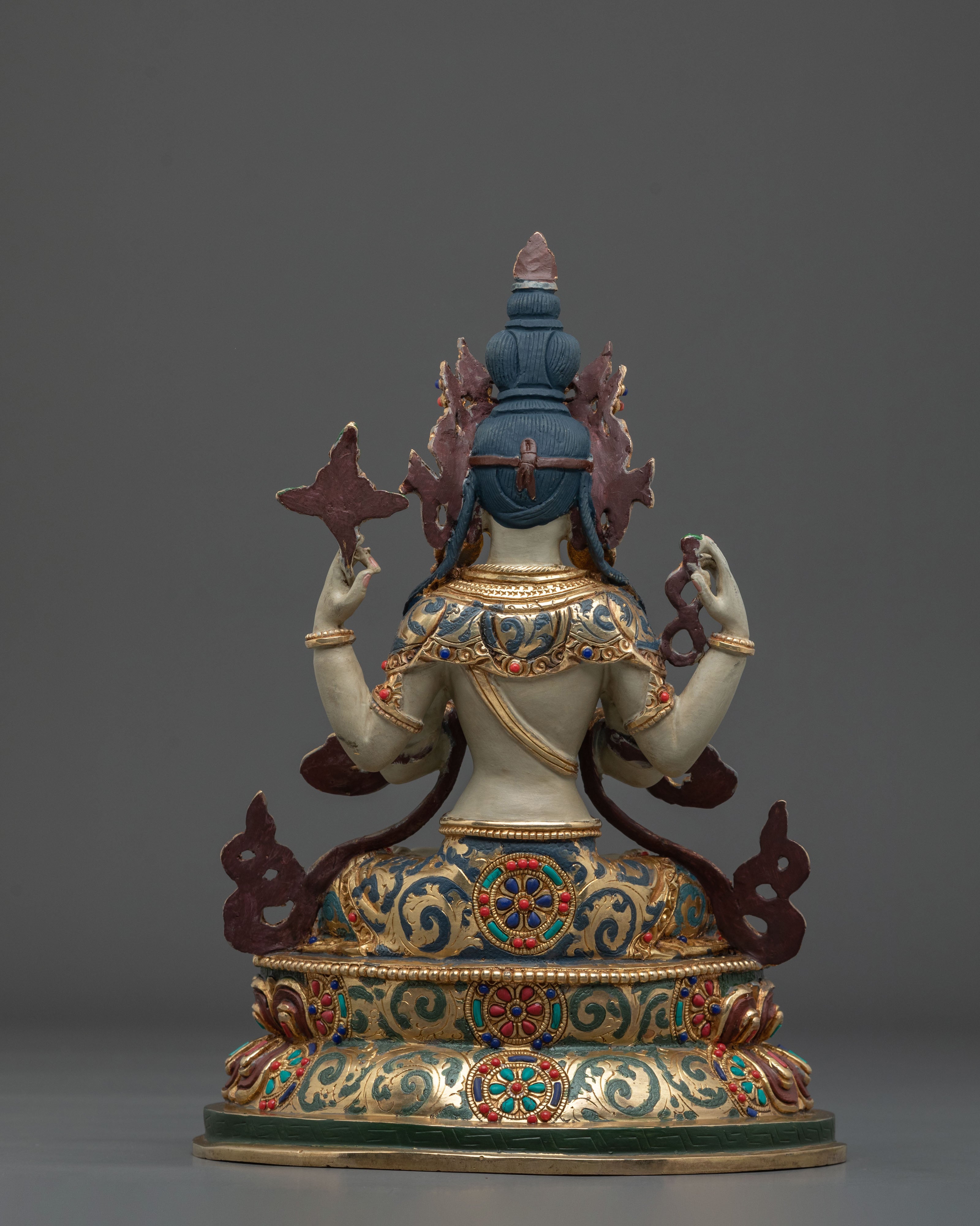24k Gold Coated Chenrezig Statue | Embodiment of Infinite Compassion