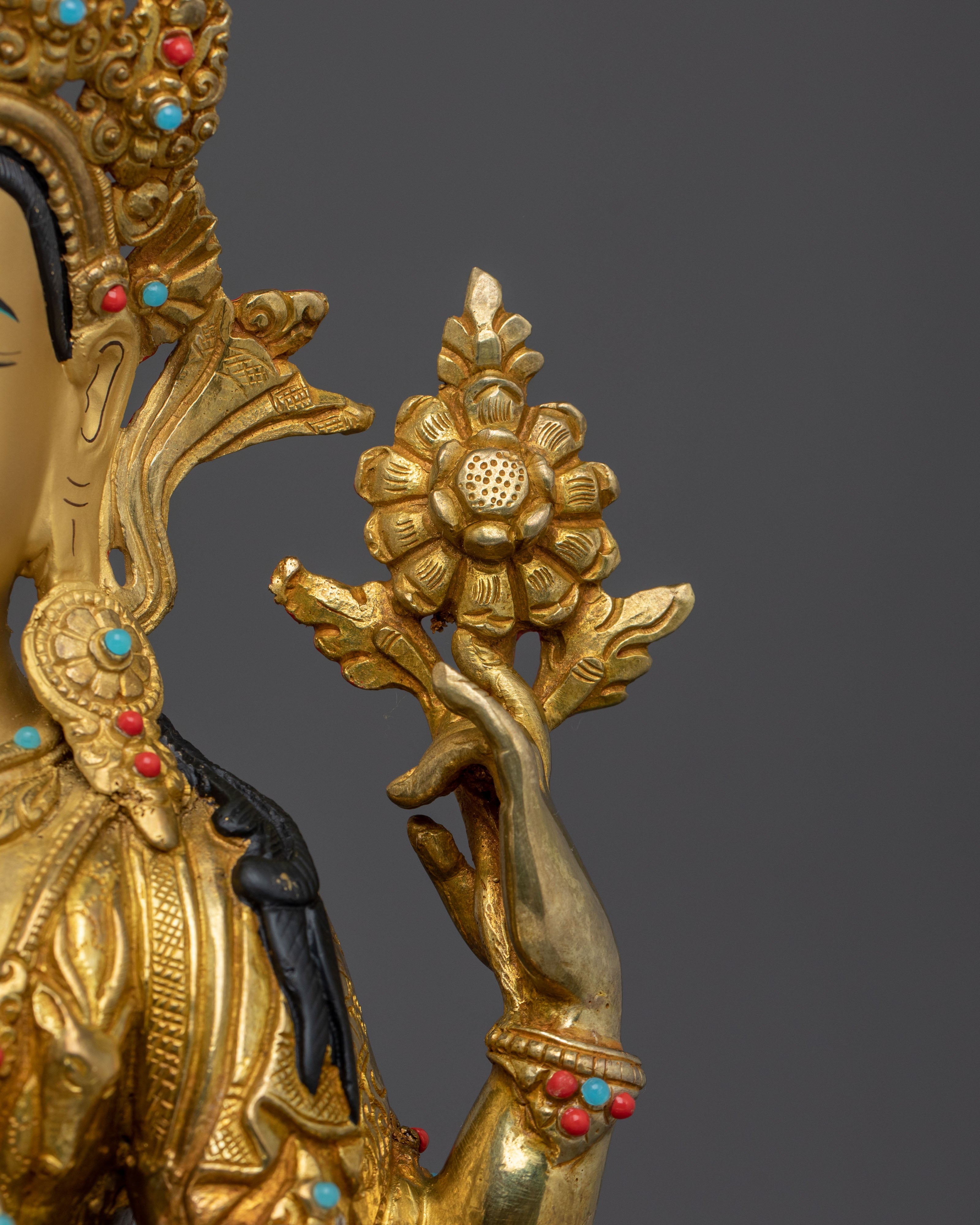 Tibetan Deity: Chenrezig Sculpture | Altar Decor