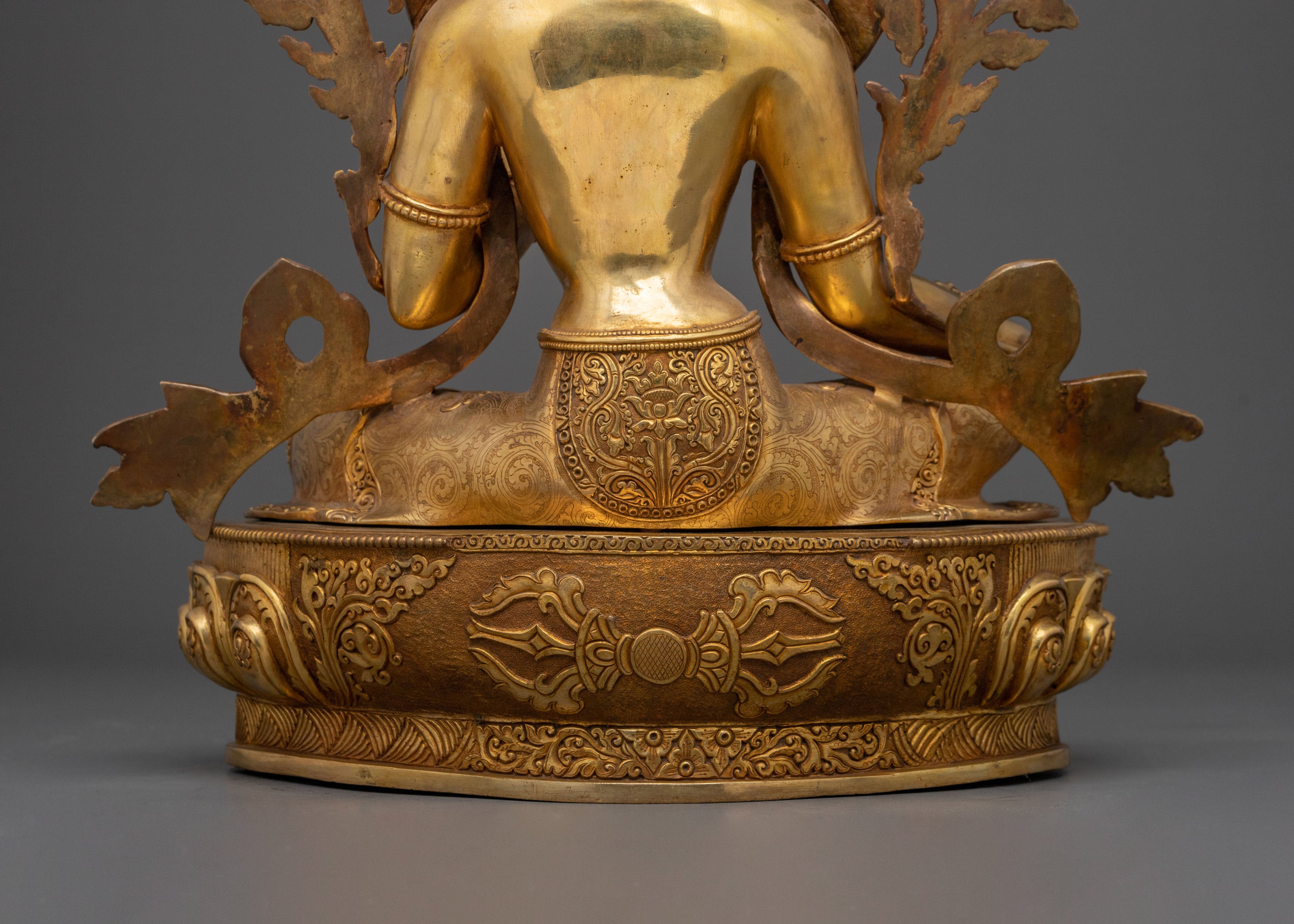 Handmade Green Tara Statue | Compassionate Goddess