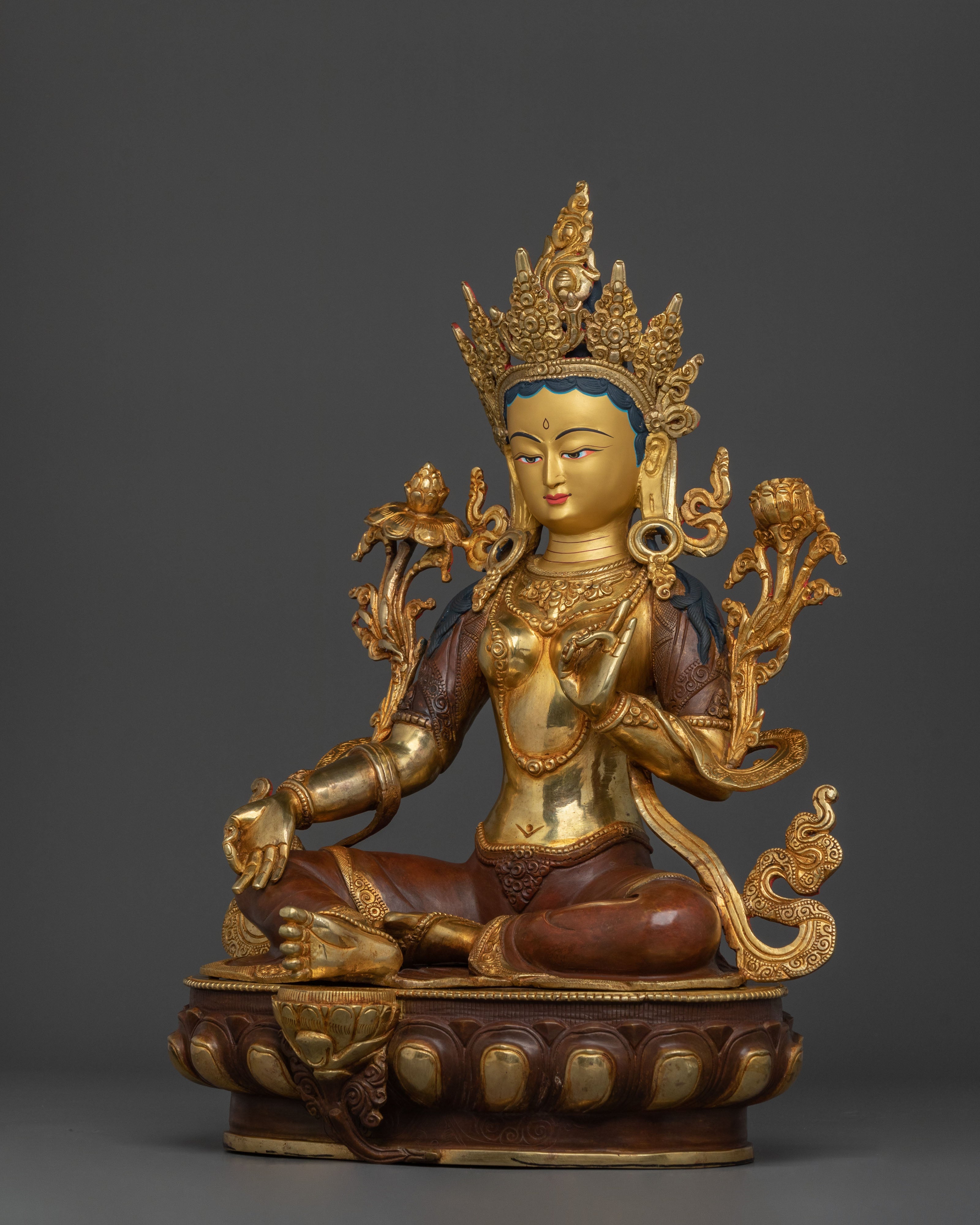 Green Tara Sculpture | Tibetan Buddhist Goddess