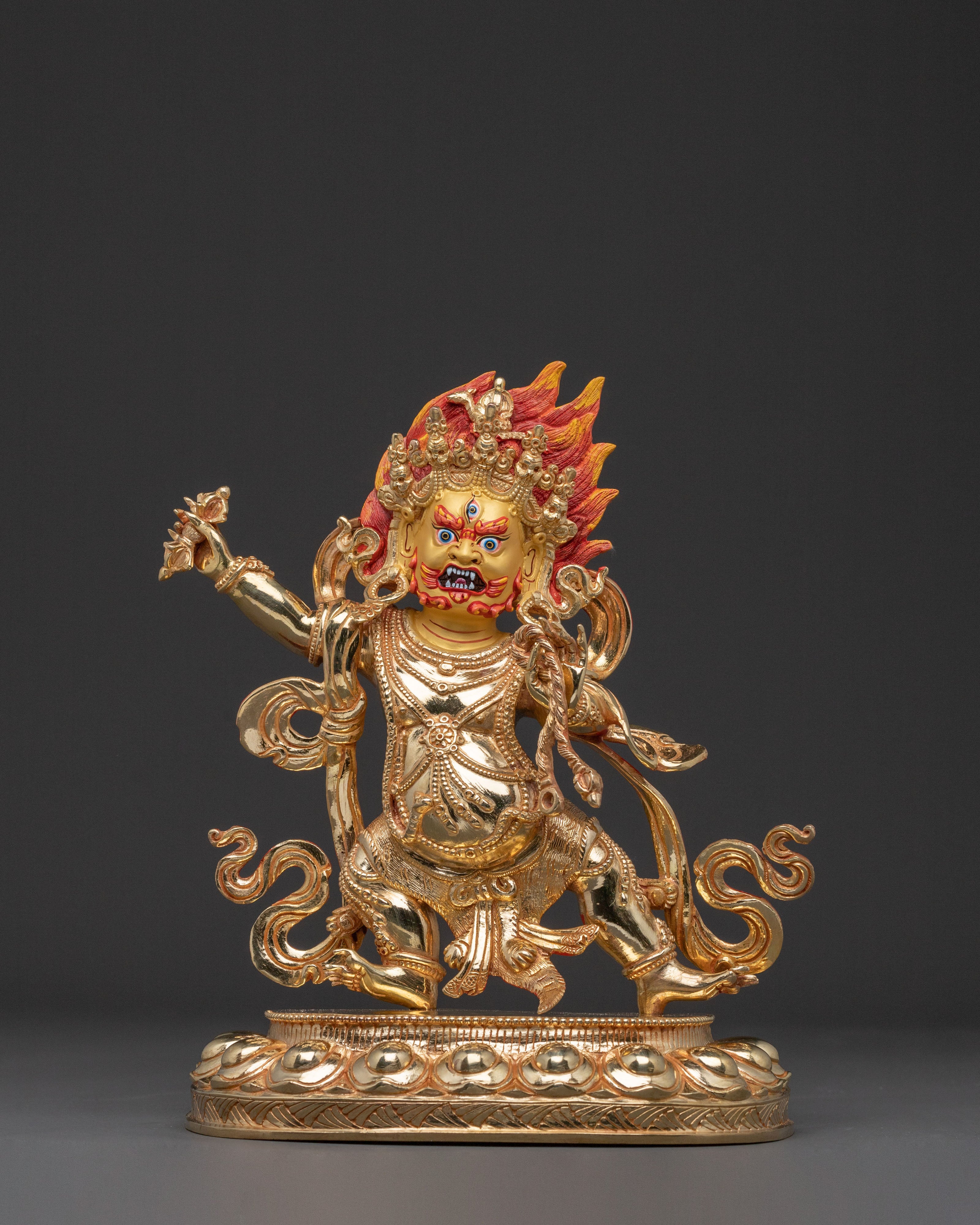 Vajrapani: Hand-Gilded Copper Statue