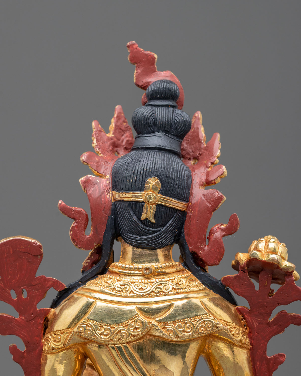 Buddhist Green Tara Meditation Statue in 24K Gold Gilded Copper