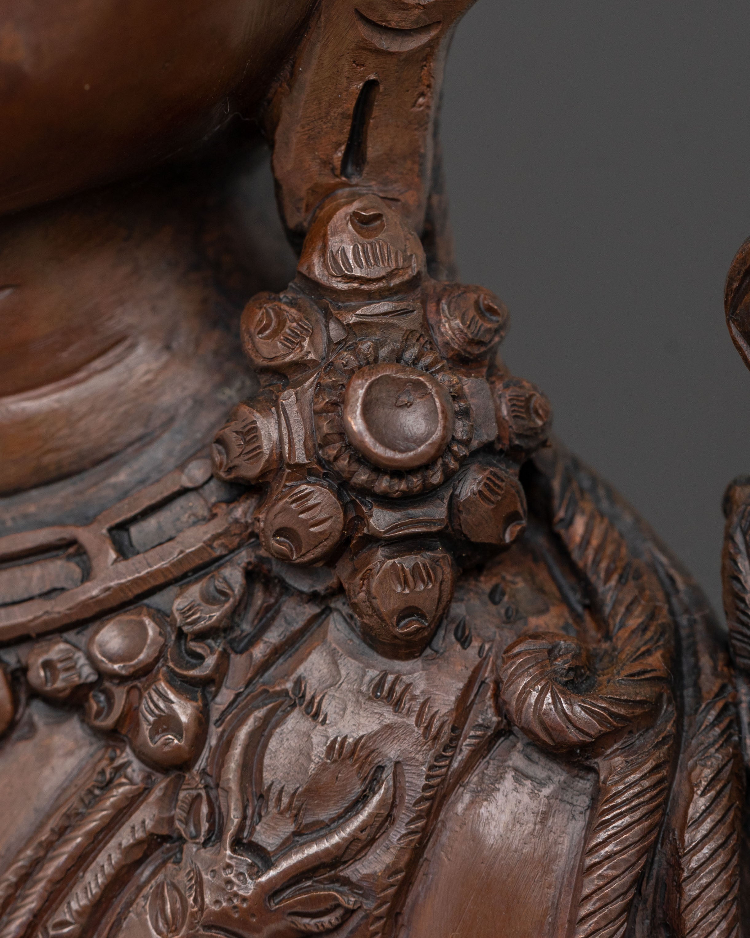 Oxidized Copper Lokeshwara Padmapani Statue of Compassion