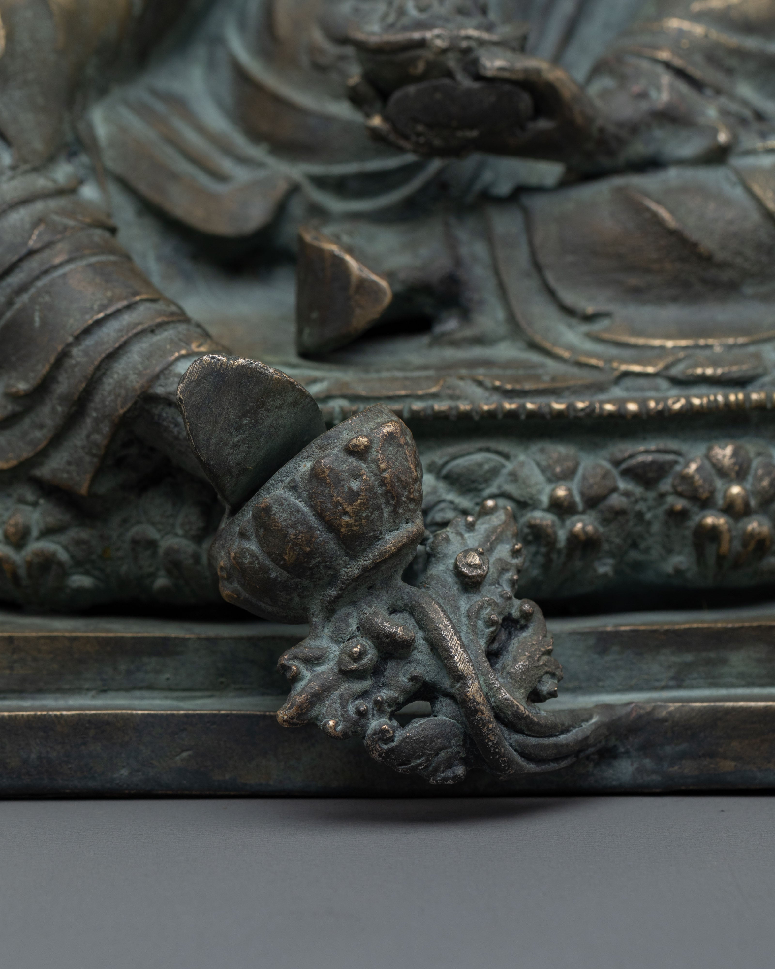 Guru Rinpoche Handmade Copper Statue with Antique Finish