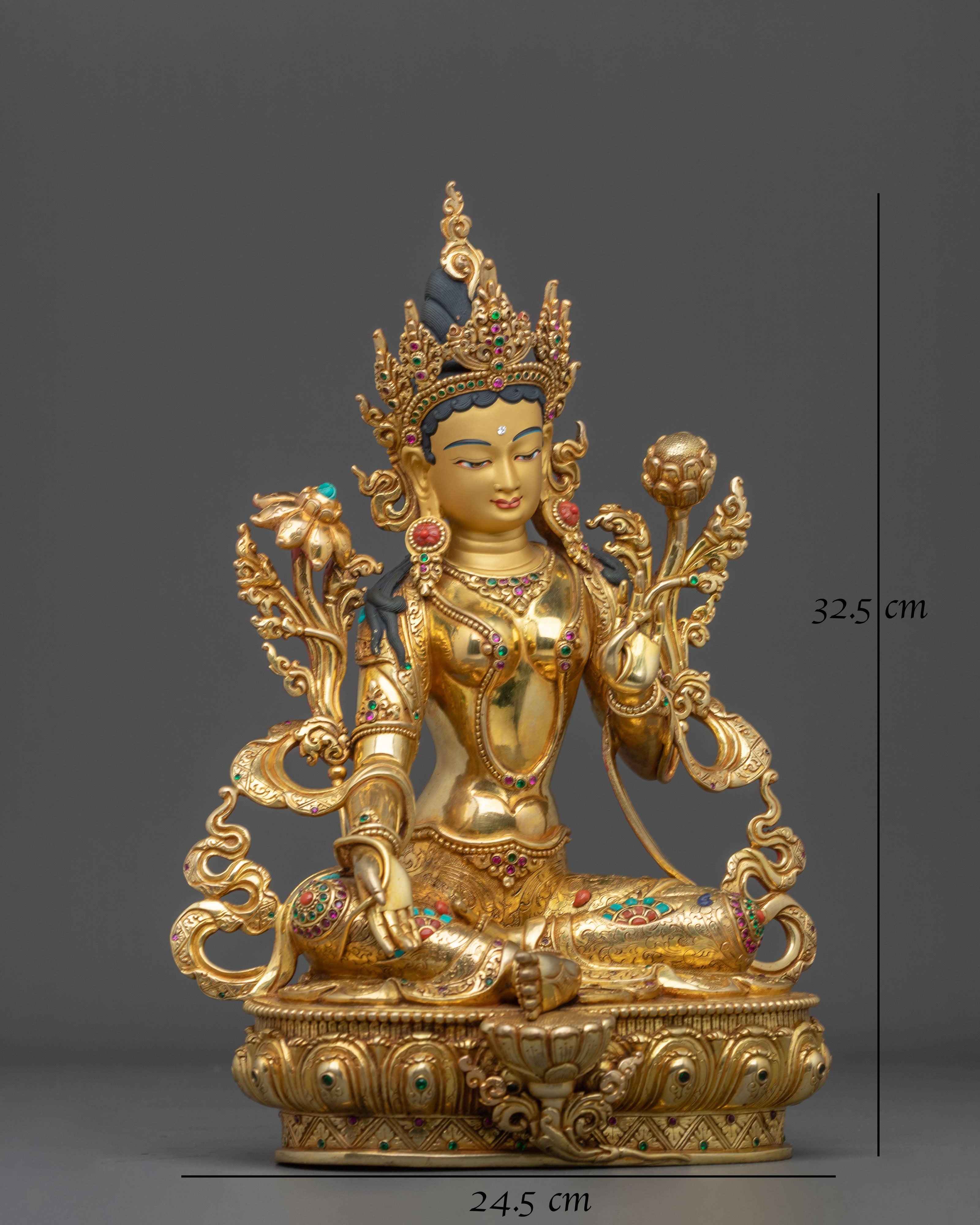 Handmade Green Tara Spiritual Figurine | Home Decor